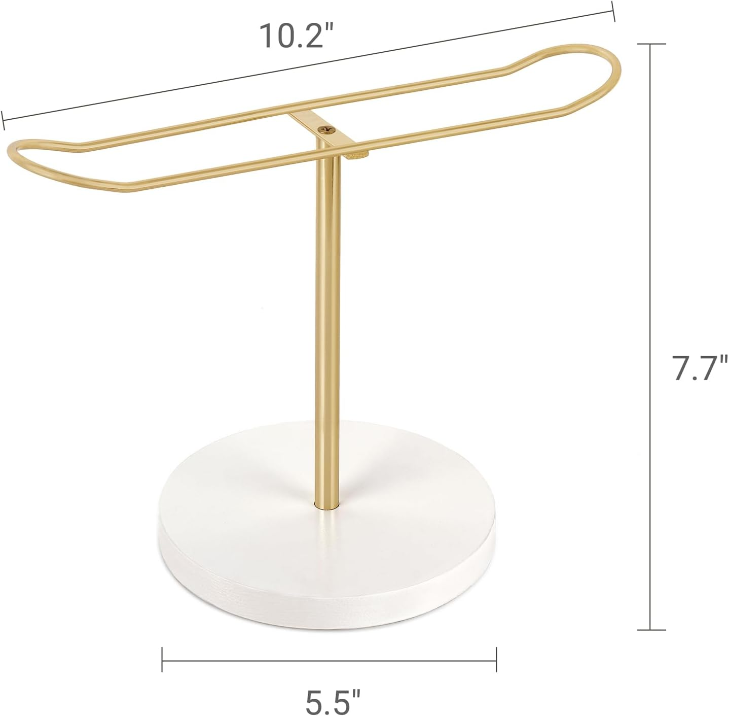 Dahey Headband Holder Metal Headband Organizer Hair Hoop Display Stand, Modern Hair Accessories Organizer Storage Hair Ropes Bracelets Bangles College Dorm Room Decor for Women and Girls, Gold image number 6