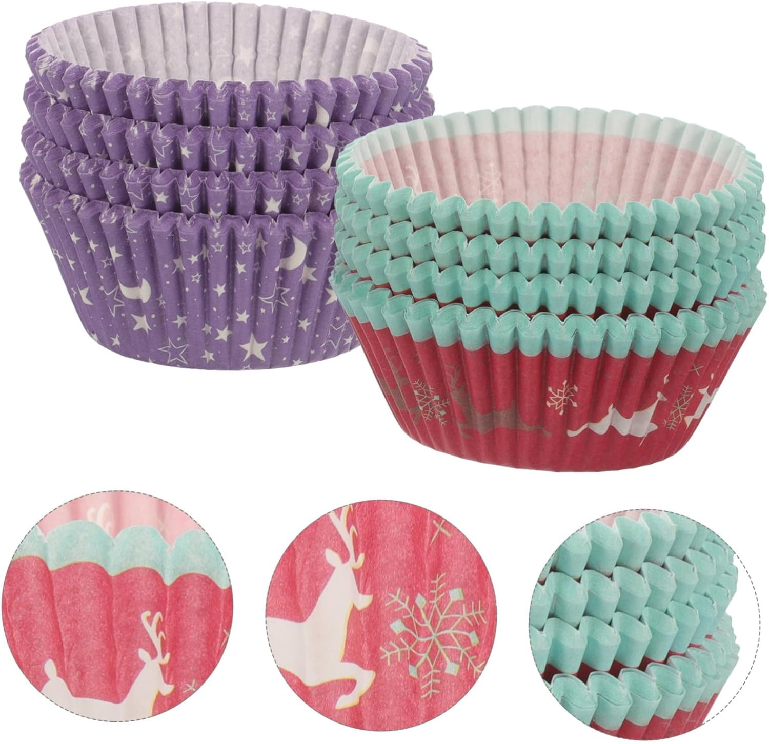 Non-Stick Paper Baking Cups 250Pcs Set Oilproof Cake Liners Heat Proof for Christmas Parties Home Commercial Use image number 1