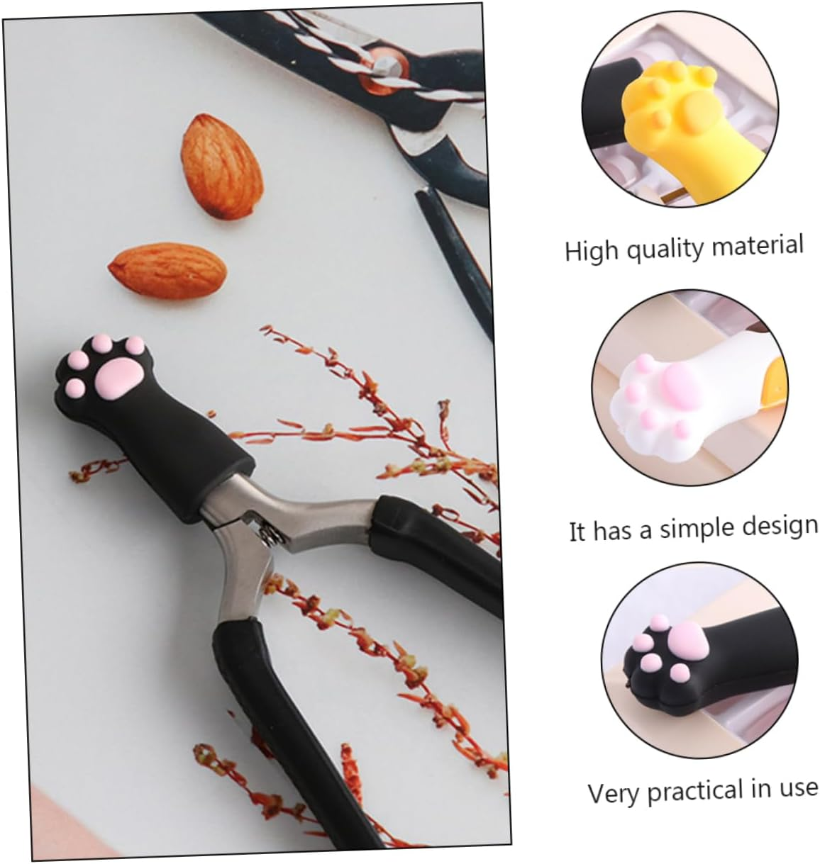 HEALEEP 3Pcs Silicone Flexible Pet Grooming Tools Cover Cat Claw Scissors Cap Tweezers Sleeve Pedicure Tool Protector in Colors image number 4