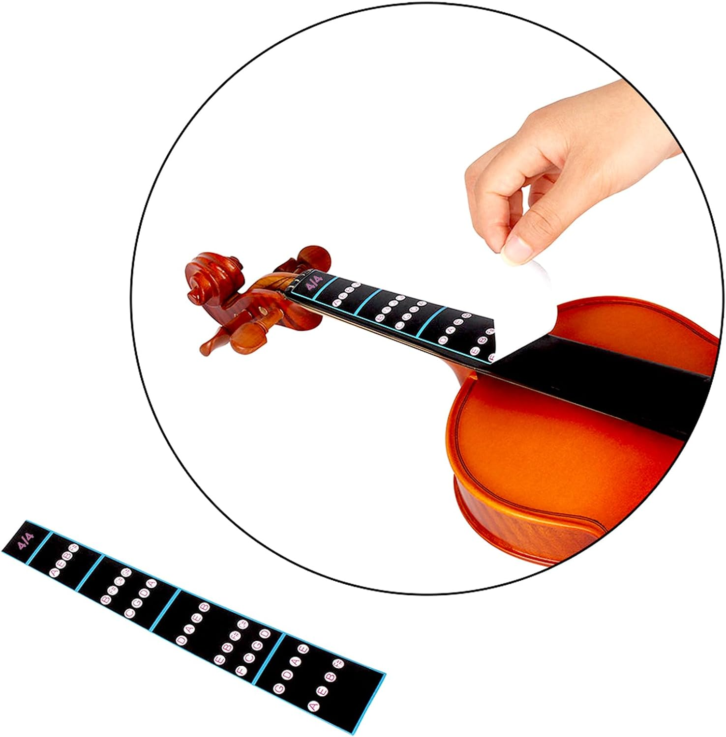 TRADERPLUS Violin Note and Finger Guide Fingerboard Sticker - Removable Position Marker for Beginners Practice (4/4) image number 4