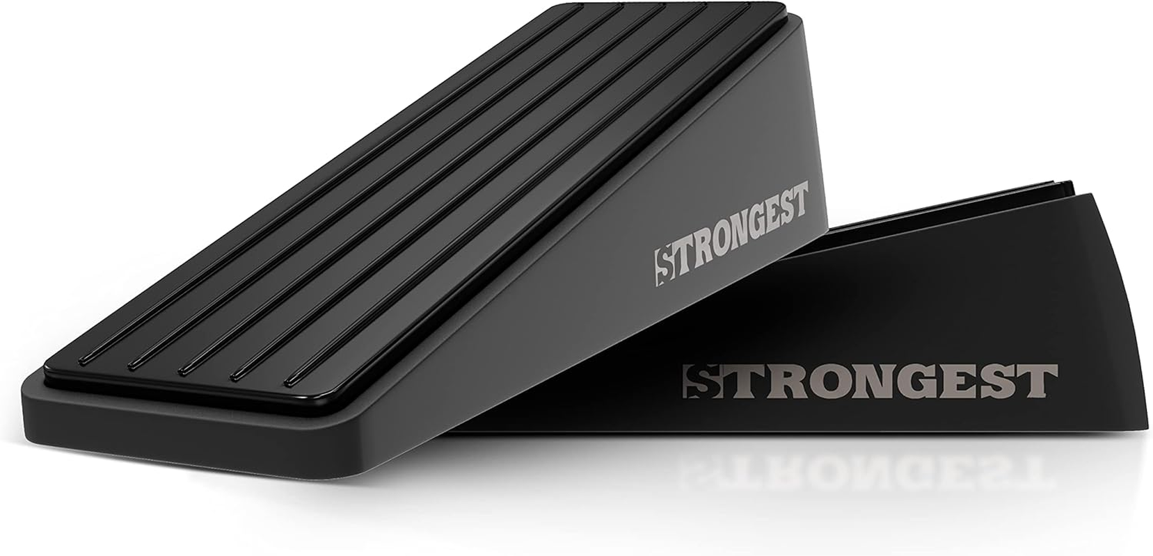 Strongest Door Stopper, Heavy Duty Door Stop Wedge Made of Premium Quality Zinc and Rubber Suits Any Door,Any Floor. Set of 2 plus Bonus Self Adhesive Wall Protectors (Black, 2 Pack) image number 4