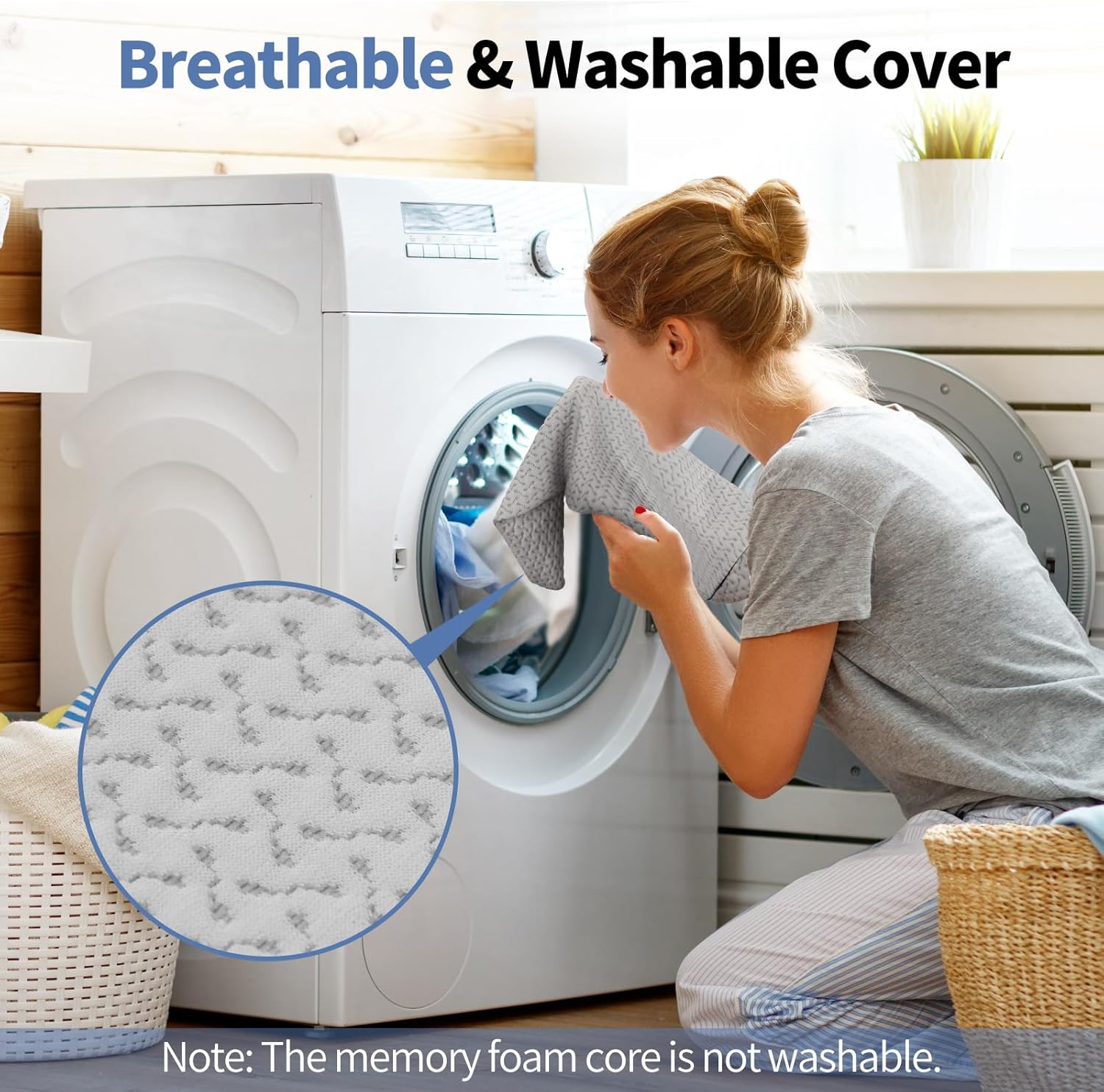 Pozico Knee Pillow for Side Sleepers - Ergonomic Leg Pillow with Memory Foam - Positioning Pillow for Knee, Back & HIPS - Neck Roll with Carry Tab & Washable Cover image number 4