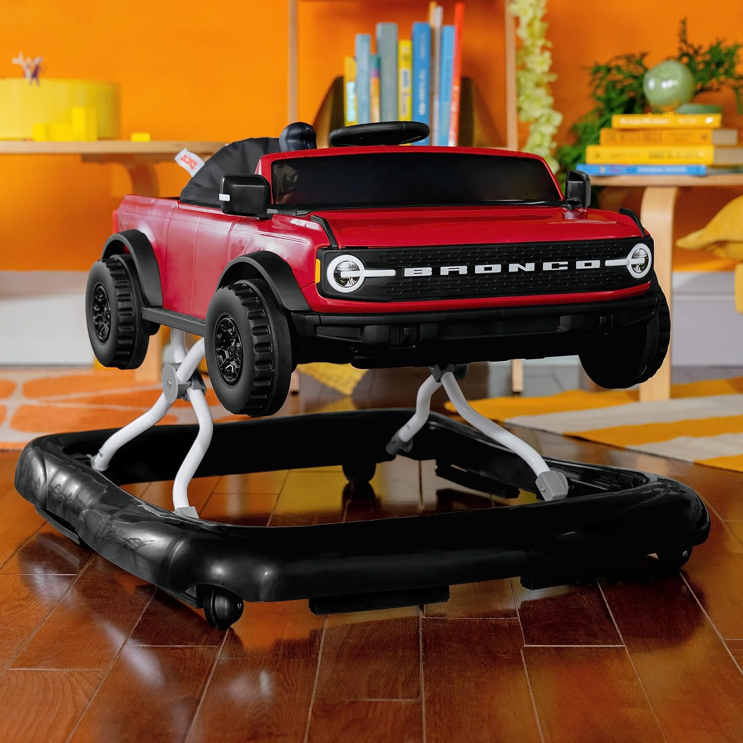 Bright Starts Ford Bronco 4-In-1 Red Baby Activity Center & Push Walker with Removable Interactive Steering Wheel -Toy, 6 Months and Up image number 2