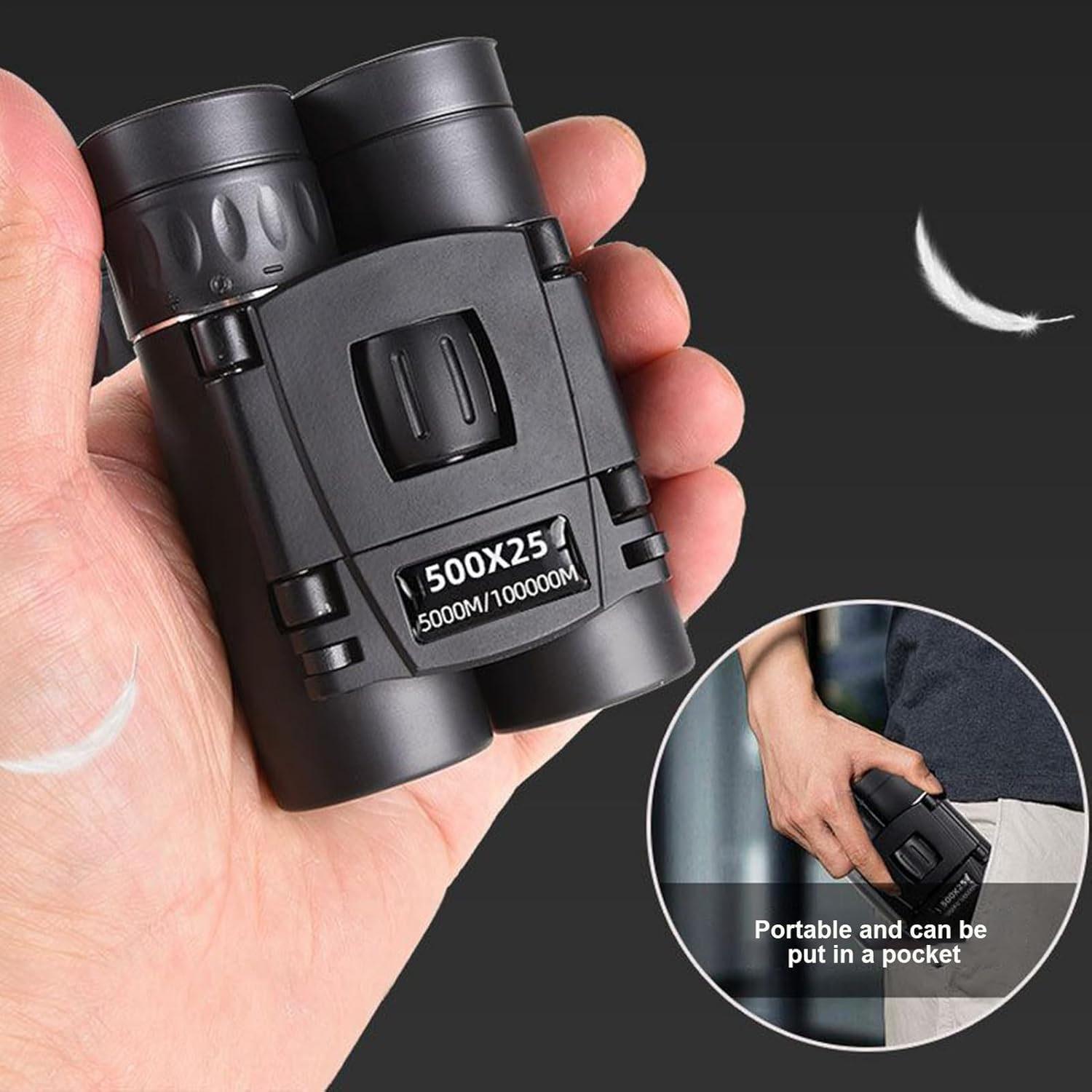 Compact Binoculars for Adults,Binoculars for Cruise - Night Vision Spotting Scope Lightweight Long-Range 900X25 HD for Travel Safari Hunting Hiking Stargazing - With Bracket image number 4