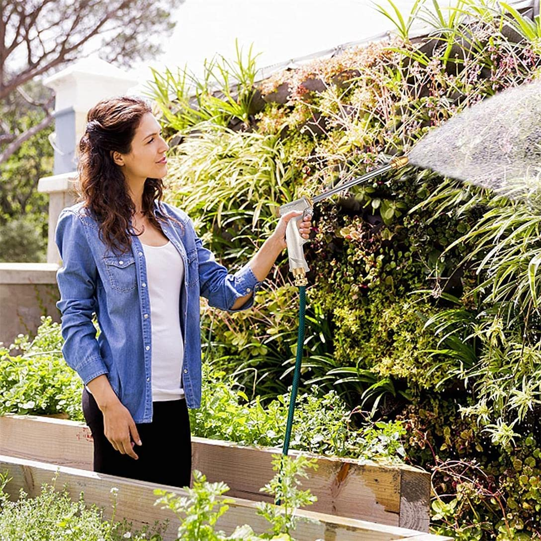 Garden Hose Nozzle,High Pressure Water Hose Nozzle Sprayer, 3/4 Extra-Strong Solid Brass Connectors for Garden Hose, for Watering Plants,Lawn& Garden,Washing Cars,Cleaning,Showering Pets & Outdoor Fun image number 6