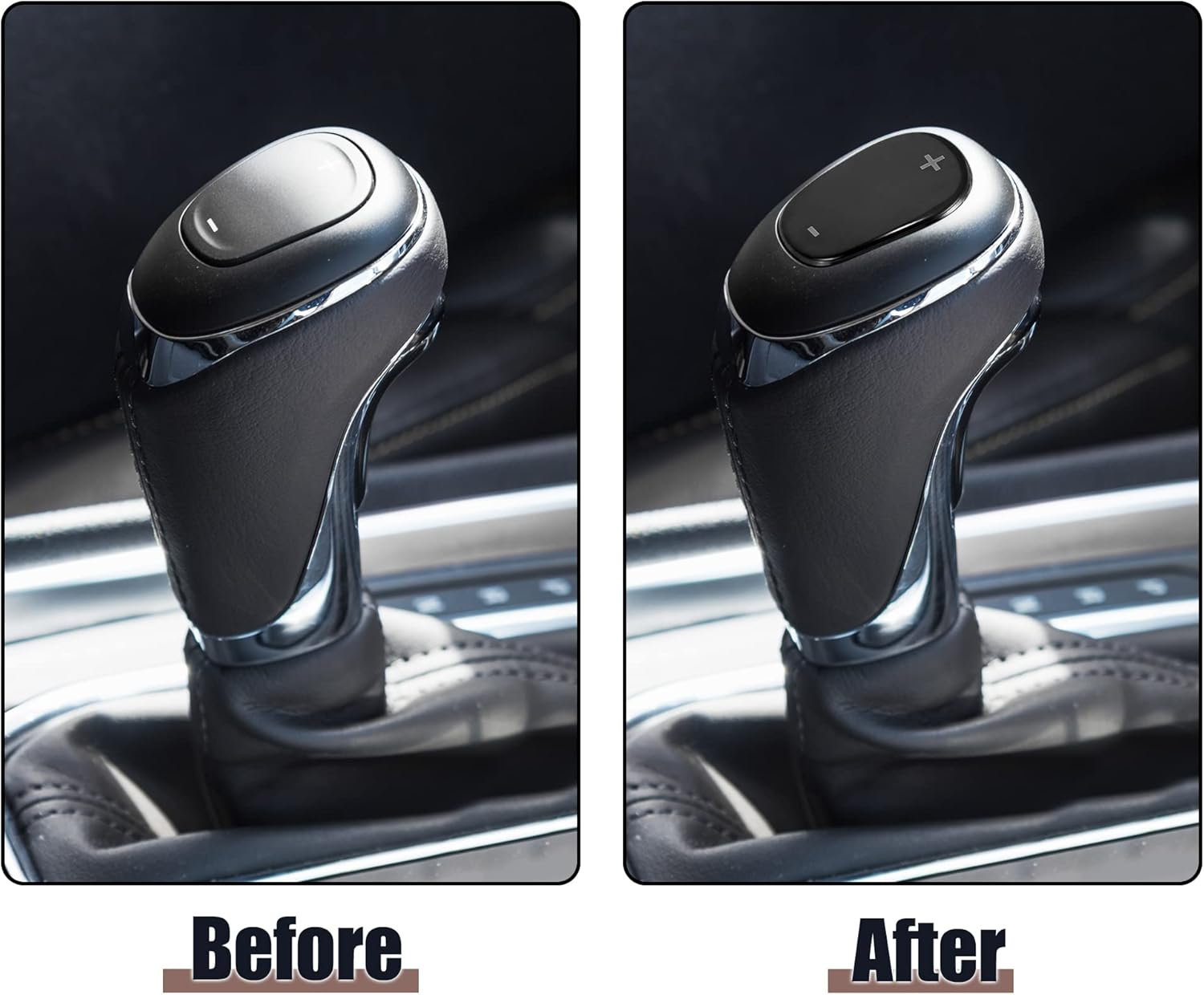 Auto Car Gear Shift Knob Cover Sticker Stainless Steel for Chevrolet Equinox 2018-2020 Black image number 1