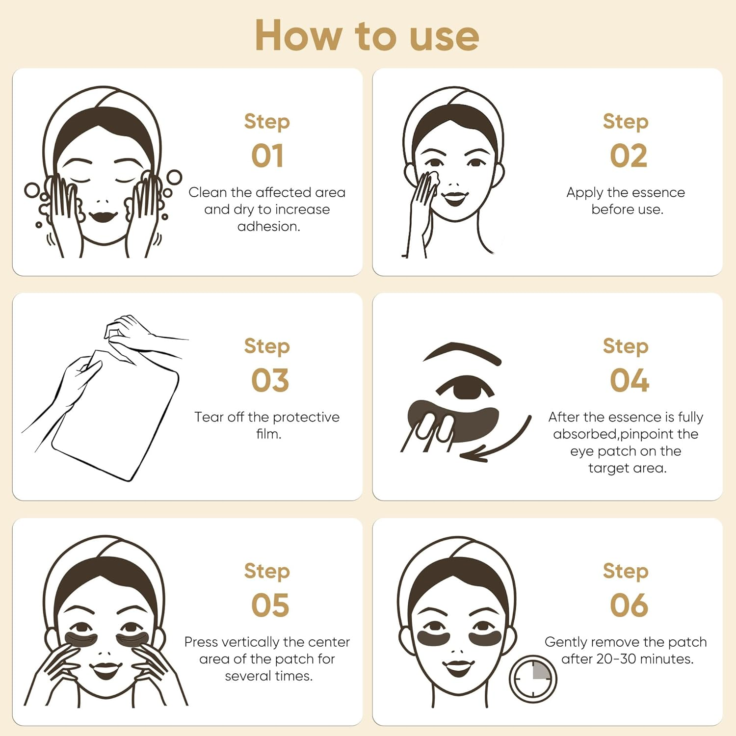 40 Pcs/20 Pairs 24K Gold Eye Mask Collagen under Eye Patch Mask Patches for Dark Circle Puffiness, Refresh, Revitalizing, Travel, Wrinkles, Collagen Eye Patches image number 3