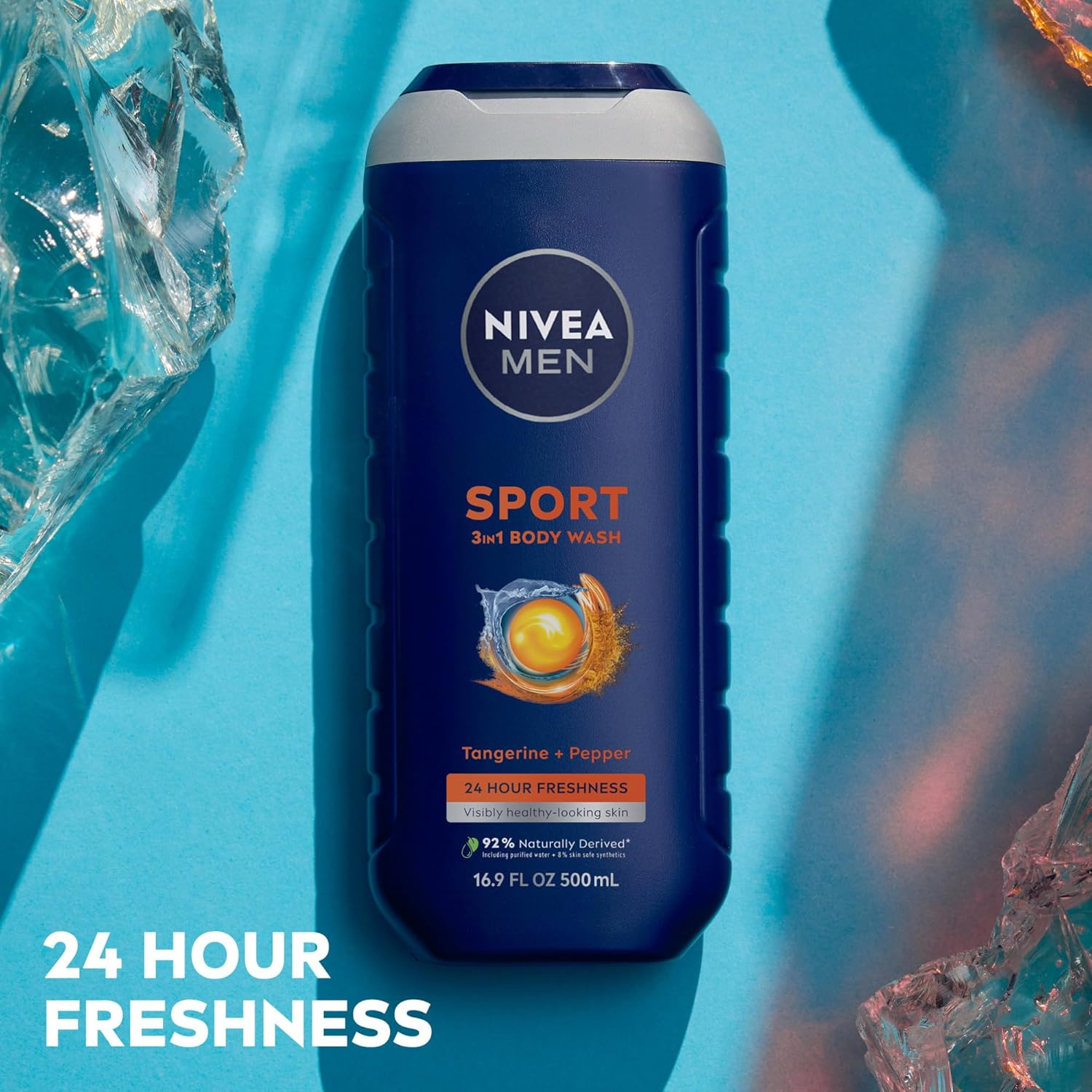 Nivea for Men Sport 3-In-1 Body Wash, 16.9 Fluid Ounce image number 4