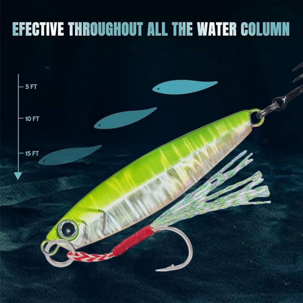 Fishing Lures Kit,Metal Multi-Function Blade Baits,Fishing Spoons of Captain'S Favorite,Shiny Saltwater Jigs for Predators,Great-Action Micro Jigs to Catching More Fish,Freshwater Bass Fishing Lures image number 3