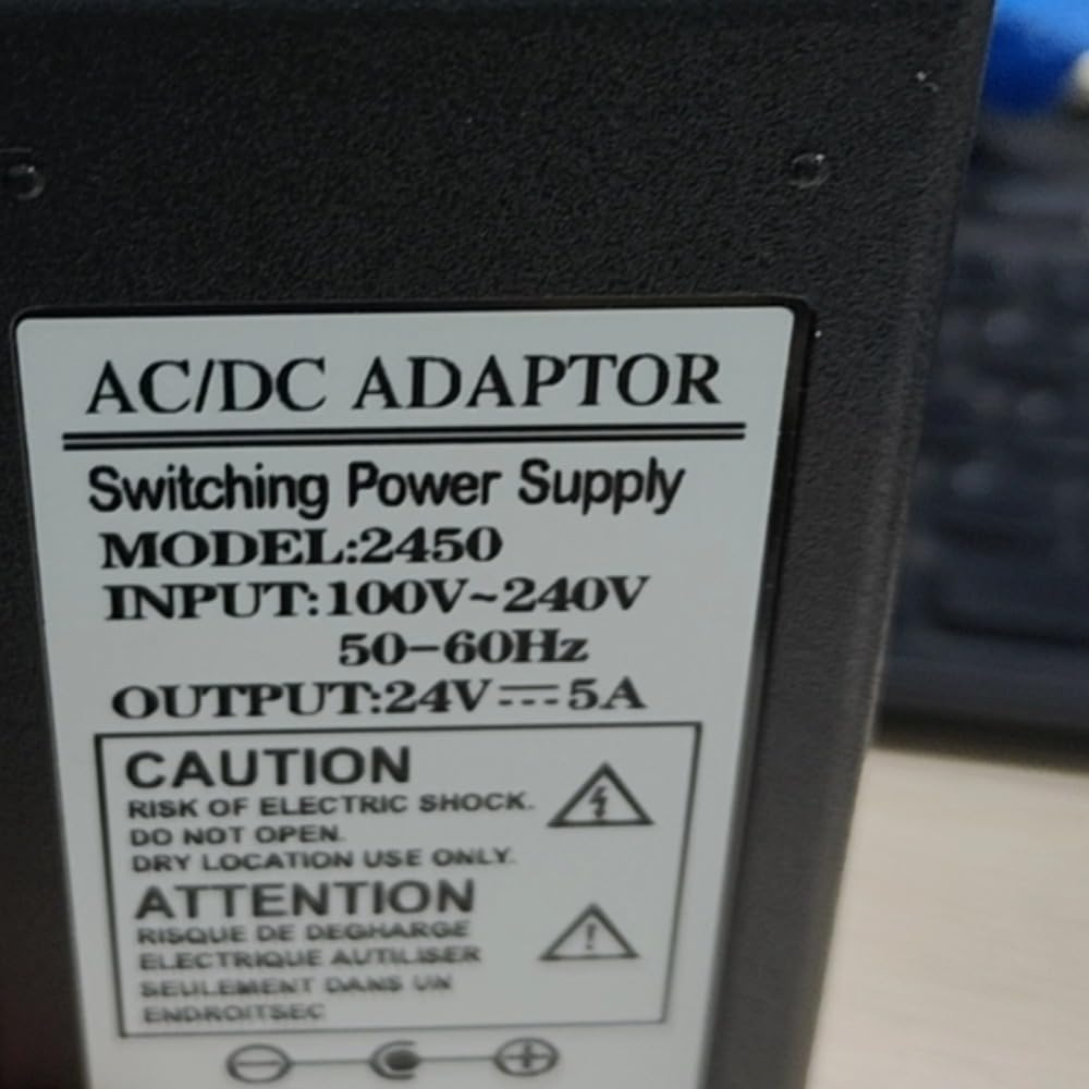 Poemtian AC DC Power Supply Adapter Charger AC 100-240V to DC 24V 5A Plug for Household Electronics image number 1