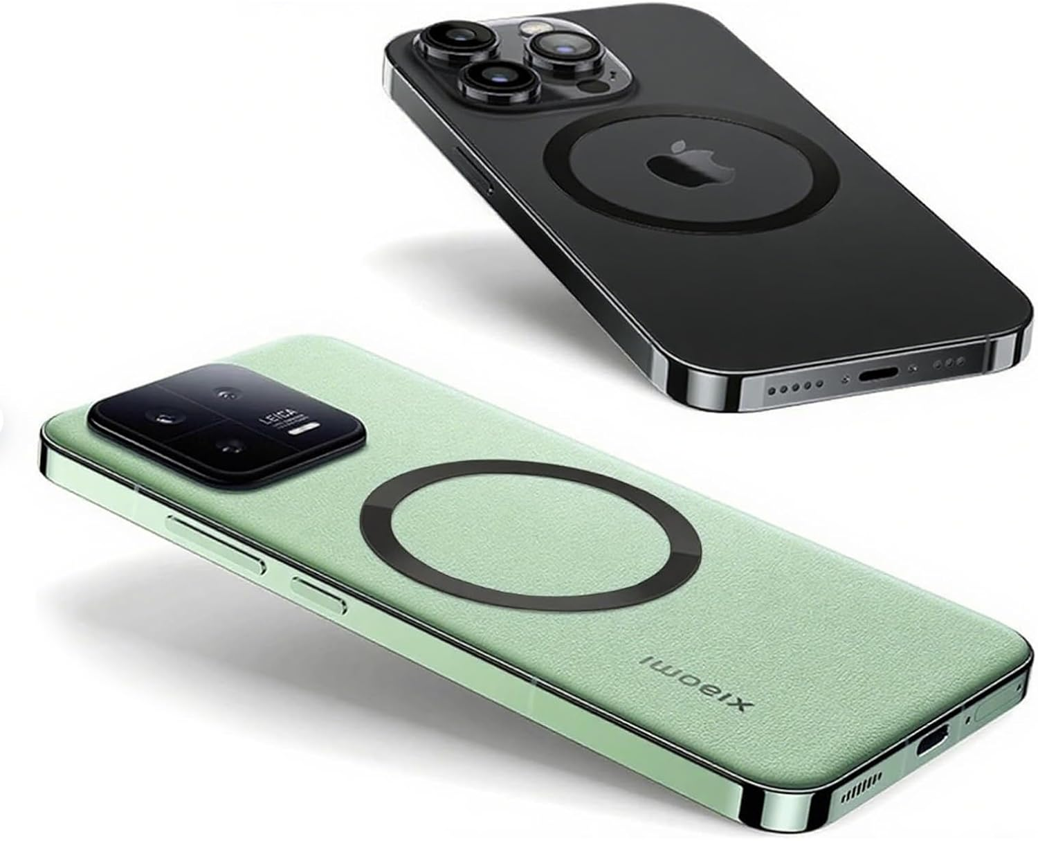 ONBPIY Magnetic Adapter Ring 3Pcs Universal Phone Magnet Sticker Compatible with Iphone Samsung Android for Wireless Charging Car Mount Black image number 4