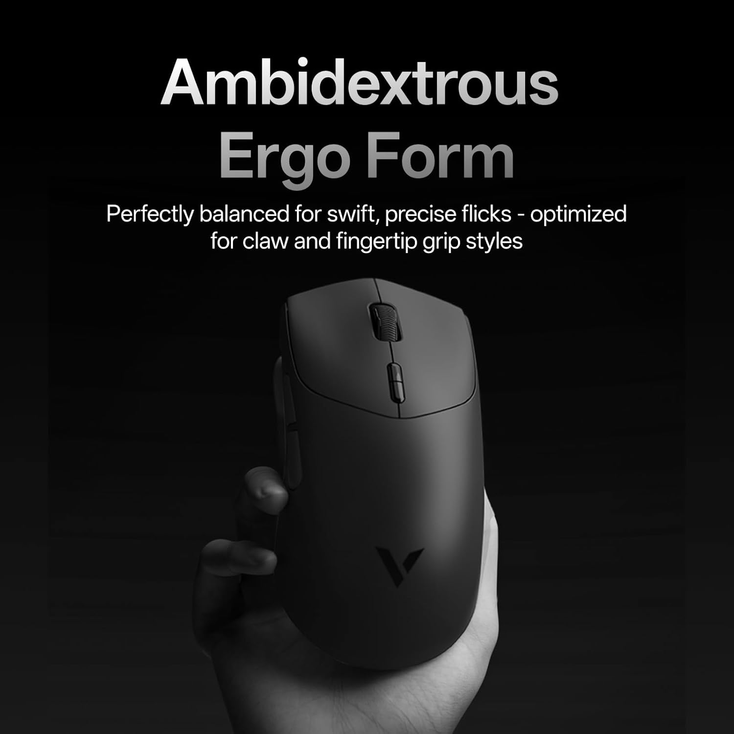 Rapoo VT7 Wireless Gaming Mouse, True 8K Wireless Polling Rate, 53G Lightweight, up to 500 Hr Battery, Nordic Nrf54L15 MCU, 100-Million Mechanical Switch, 10 Programmable Buttons, Macro Enabled, Black