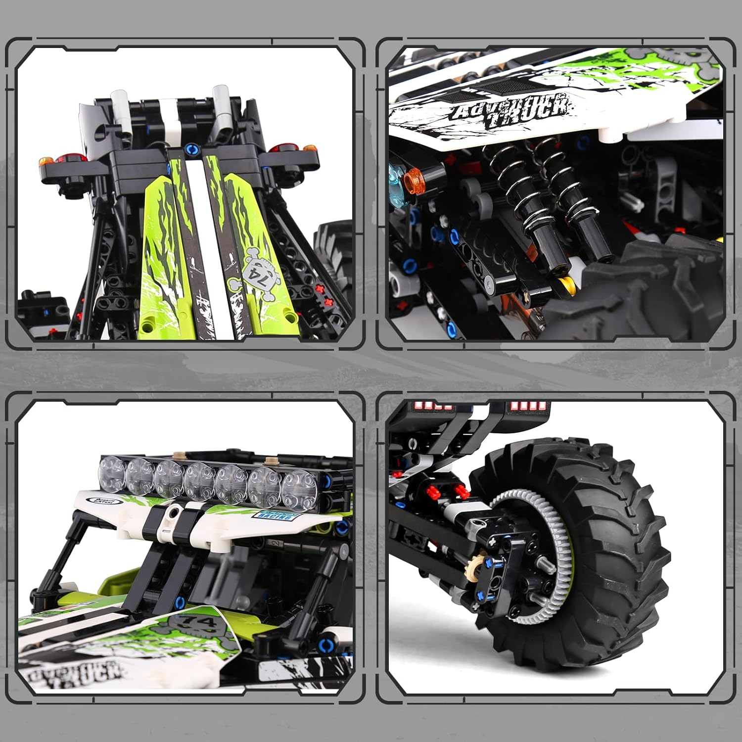 Mould King 18002 Climbing Car Off-Road Truck Building Set, Remote Control Racing Car Model Block Kit, Vehicle Toy for Adults Boys 1879Pcs image number 2