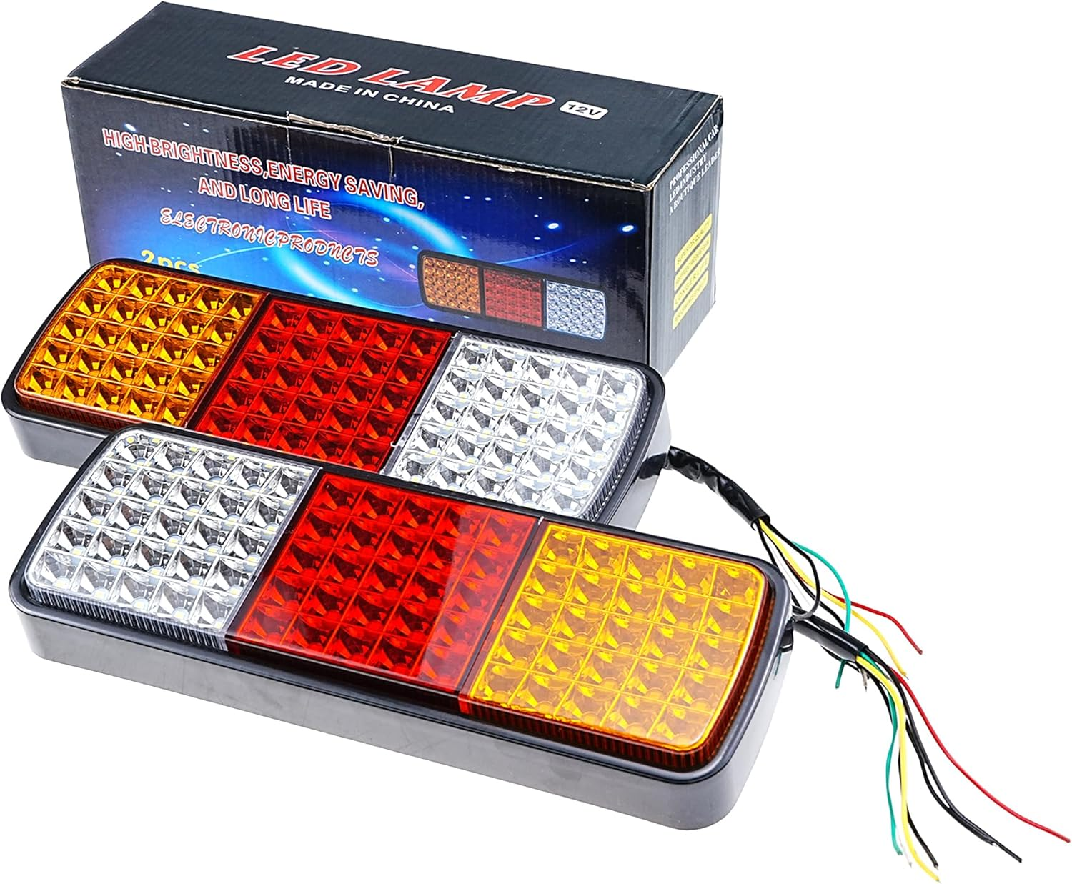 LEVANLIGHT 2Pcs 75 LED Tail Lights Stop Reverse Indicator Heavy Duty Tail Lights Stop, Brake, Reverse & Turn Signals for Ute, Trailer, Caravan, Truck, Boat (12V Waterproof, Easy Install) image number 5