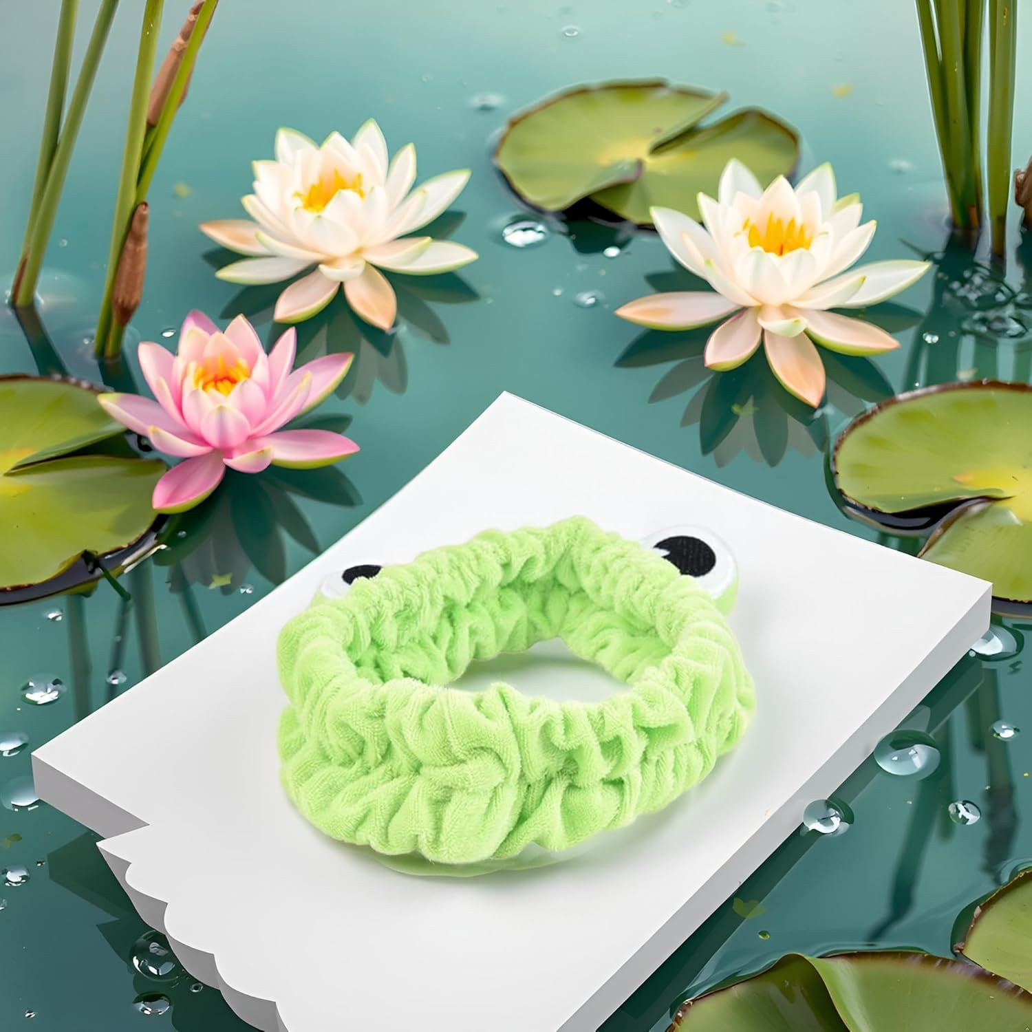 Green Funny Frog Makeup Headband Wide Brim Elastic Hair Bands Cute Girls Hair Bands Women Hair Accessories Fashion Hair Band Durable Design Hair Styling Accessories