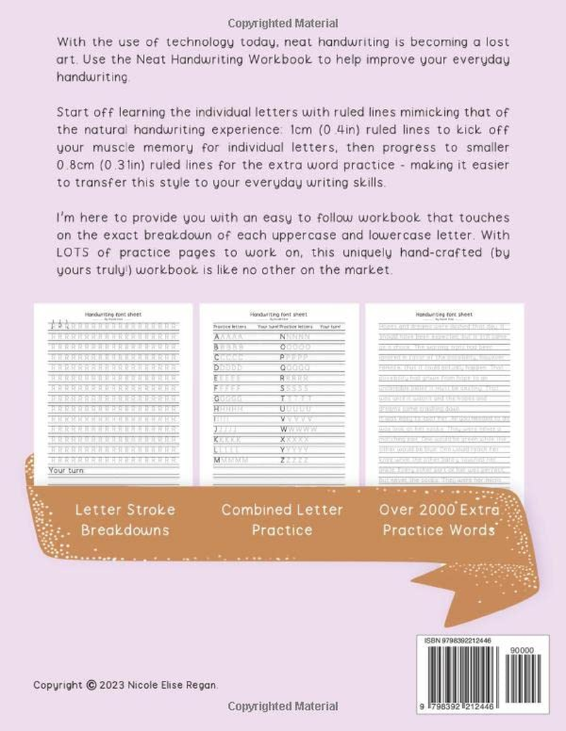 Super Neat Hand Writing Workbook for Adults and Teens: a Booklet to Help Improve Your Penmanship & Lettering Skills with Tips & Practice Pages image number 1