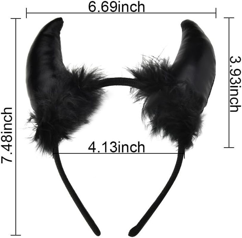 Devil Halloween Costume Headbands for Women Black Demon Devil Horns Headband Fashion Gothic Headbands for Women'S Hair Accessories Headband Punk Scary Halloween Decorative Hair Bands for Women Cosplay image number 6