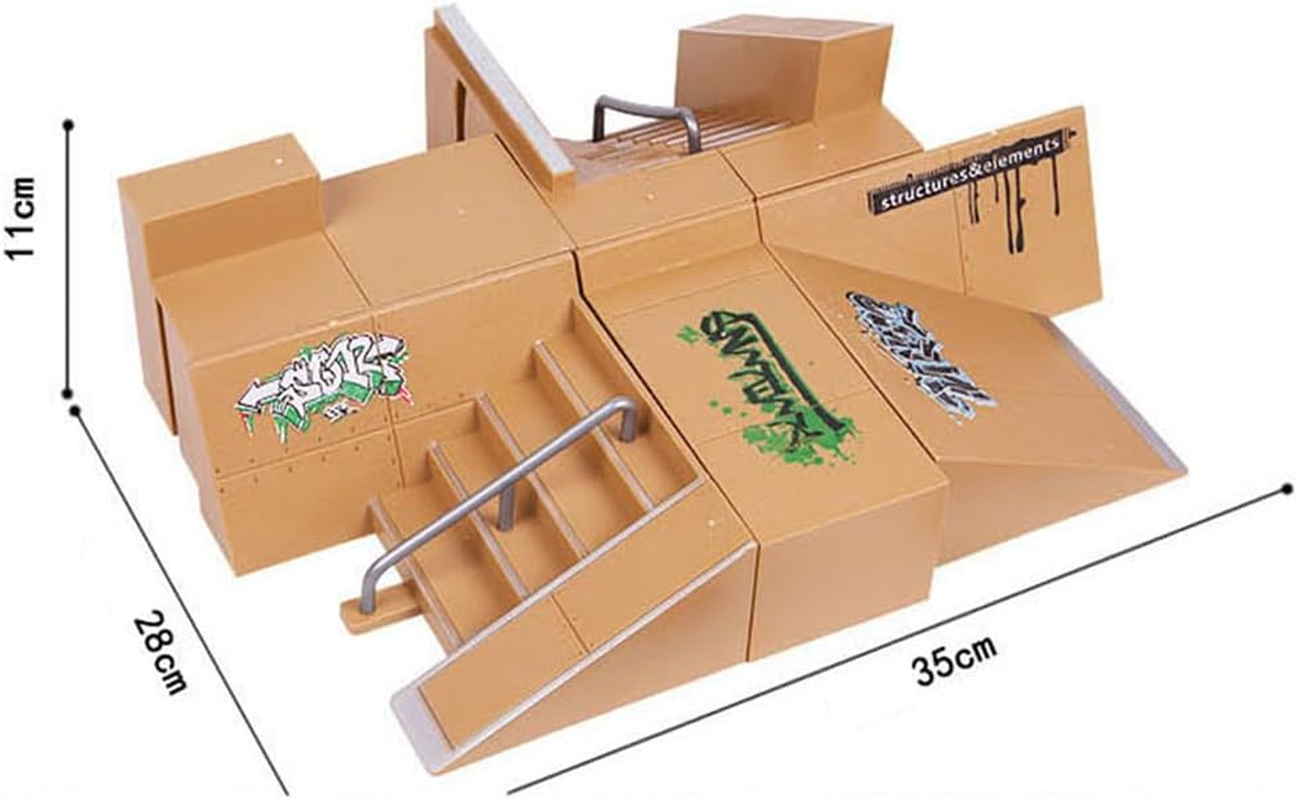 Finger Skateboard Sets, Grip&Tricks, Fun Fingerboard Skatepark Kit Mini Finger Boards - Finger Training Toys, Professional Competition Venue Props Matching Set Combination Full Set of Venues image number 3