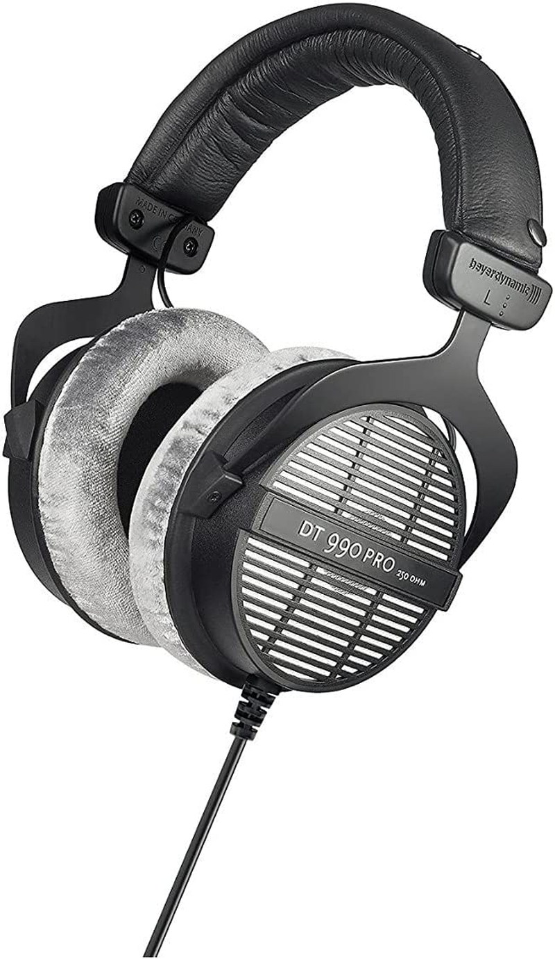 Beyerdynamic DT-990 Pro Acoustically Open Headphones (250 Ohms) with Knox Gear Headphone Hanger Mount with Built-In Cable Organizer Bundle (2 Items) image number 2