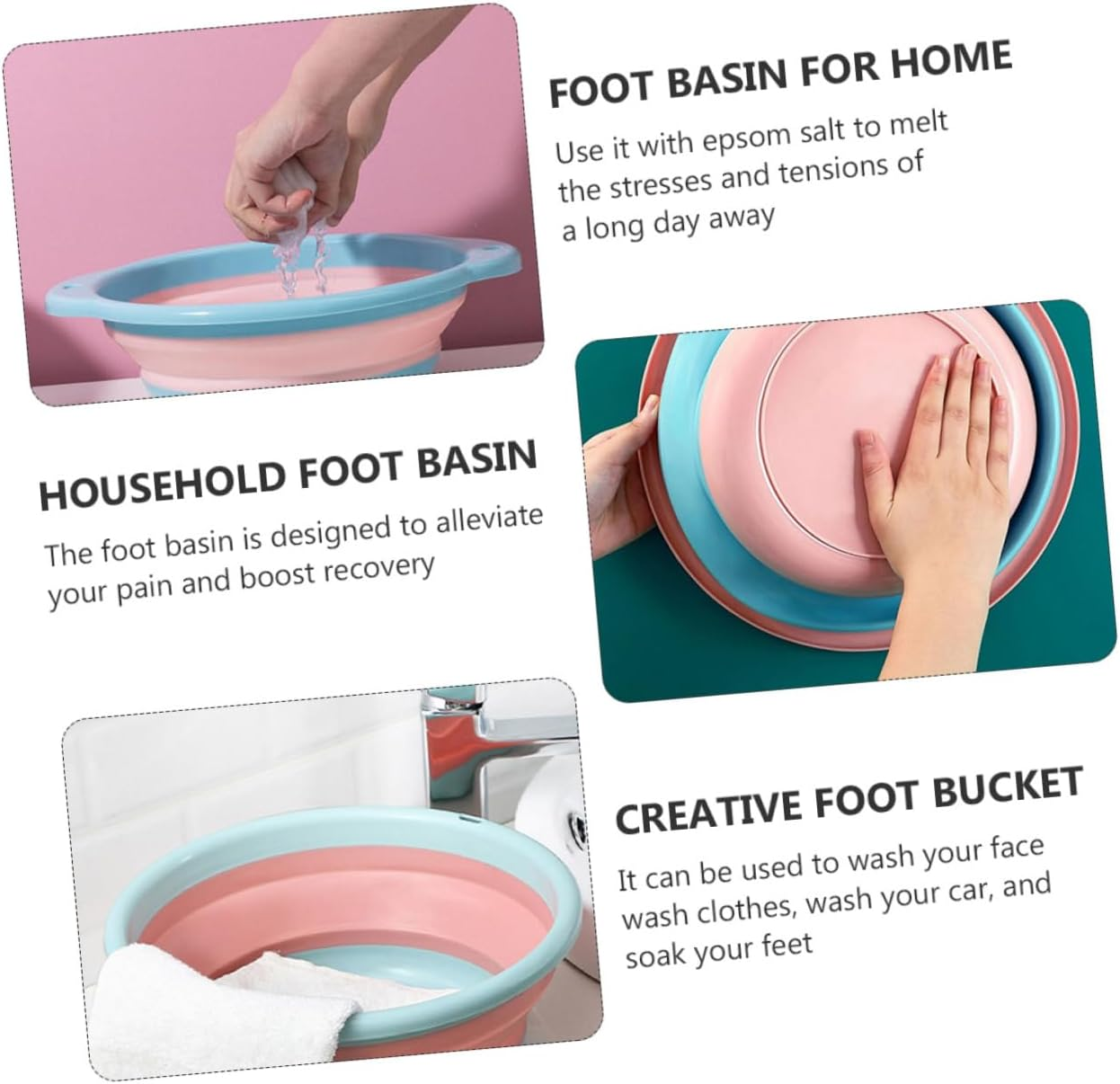 GLEAVI Foot Bath Basin for Soaking Feet Creative Foot Bucket Household Foot Soak Bucket image number 6