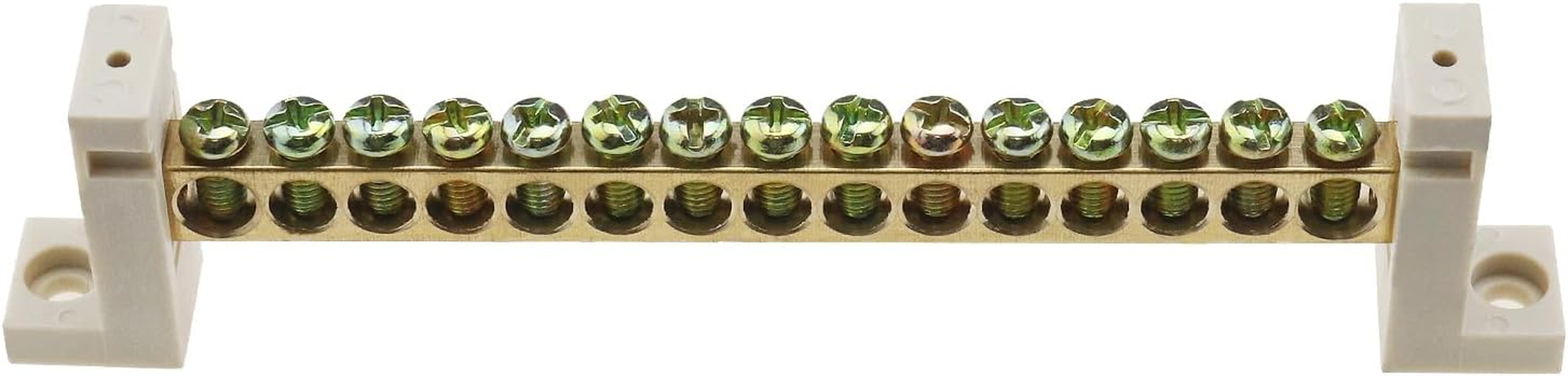 Emagtech 1PC 15 Hole Terminal Block 7 Shaped Terminal Block Copper Bar Brass Terminal Block Used to Connect Household and Ship Lines image number 2