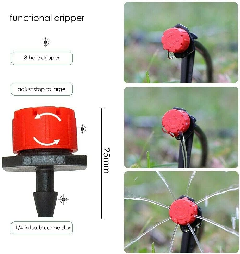 50M Hose Garden Irrigation System with Timer Plant Watering DIY Micro Drip Kits for Outdoor Plants, Greenhouse, Lawn, Patio & Flower Beds (152PCS KIT)