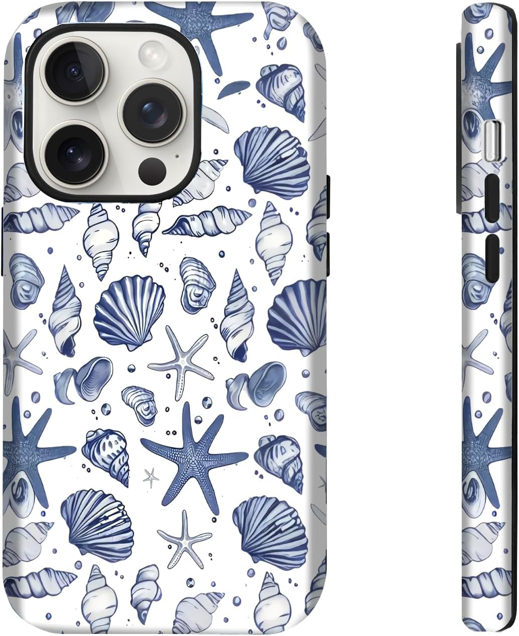 XUNQIAN Compatible for Iphone 13 Case, Coastal Beach Summer Blue Ocean Seashell Aesthetic Protective Phone Case (For Iphone 13), RUI-97A-A image number 2