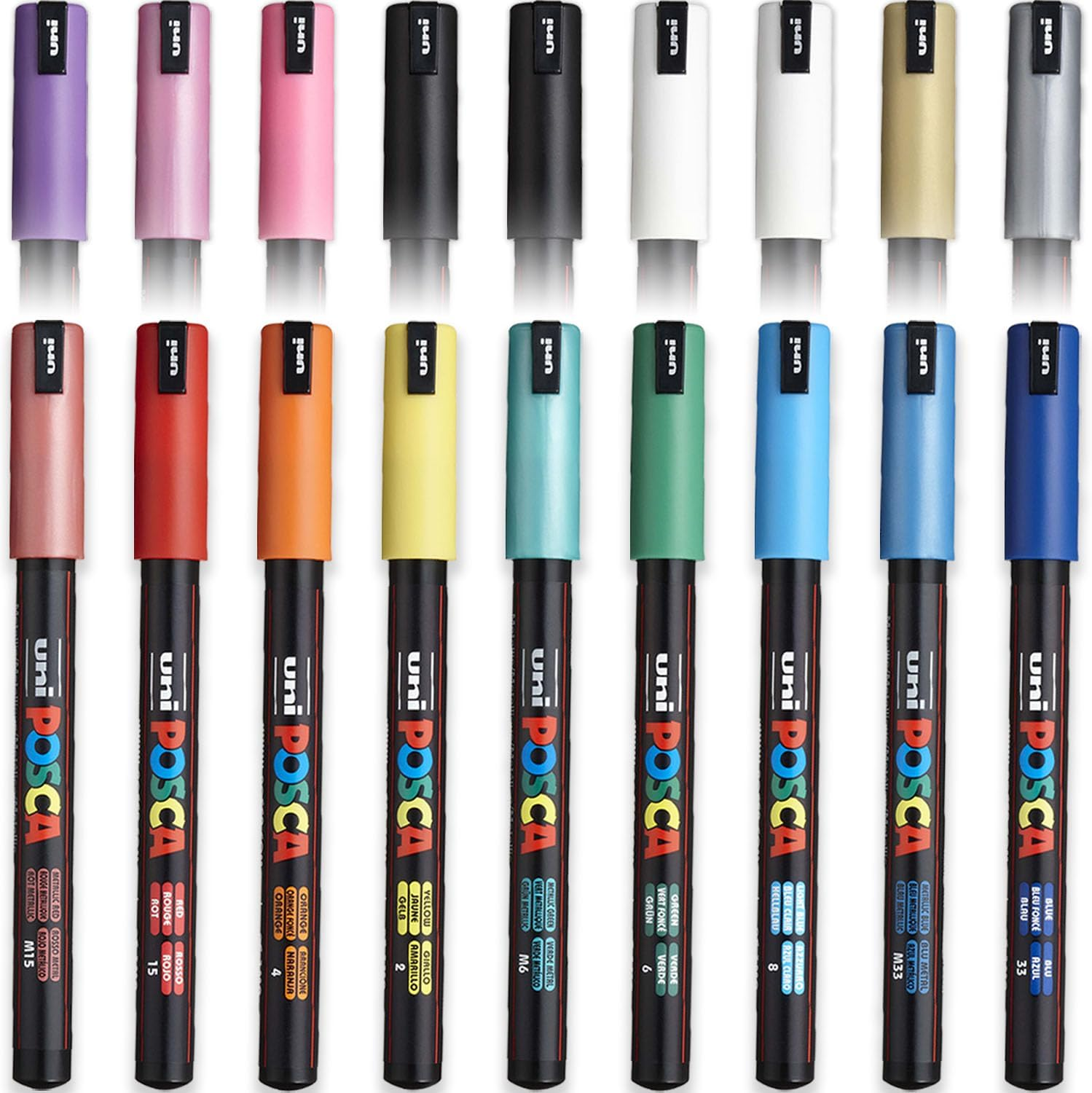 Posca PC-1MR Paint Marker Art Pens - 0.7Mm Nib - Plastic Wallet of 18 with Extra Black and White image number 6