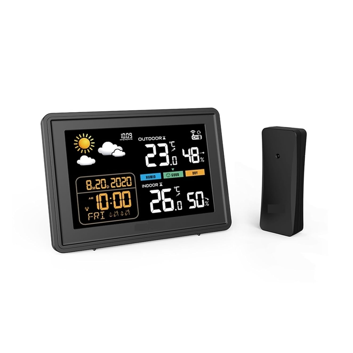 Wireless Weather Station Wall Alarm Clock In/Outdoor Digital Humidity Temperature Alert Trend Monitor Barometer Forecast image number 1