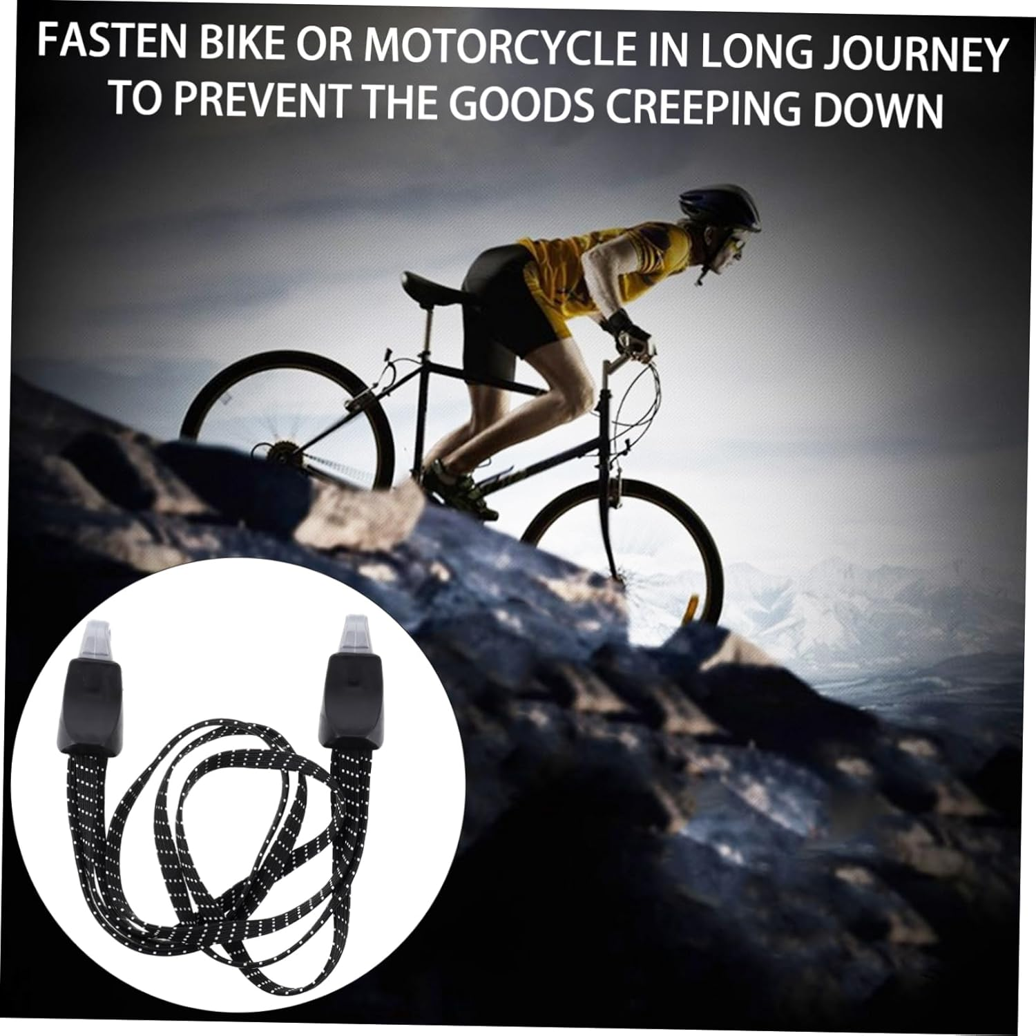 ANDRESLAD 5Pcs High Strength Performance Sturdy Elastic Straps for Luggage Bike Strapping Rope image number 3