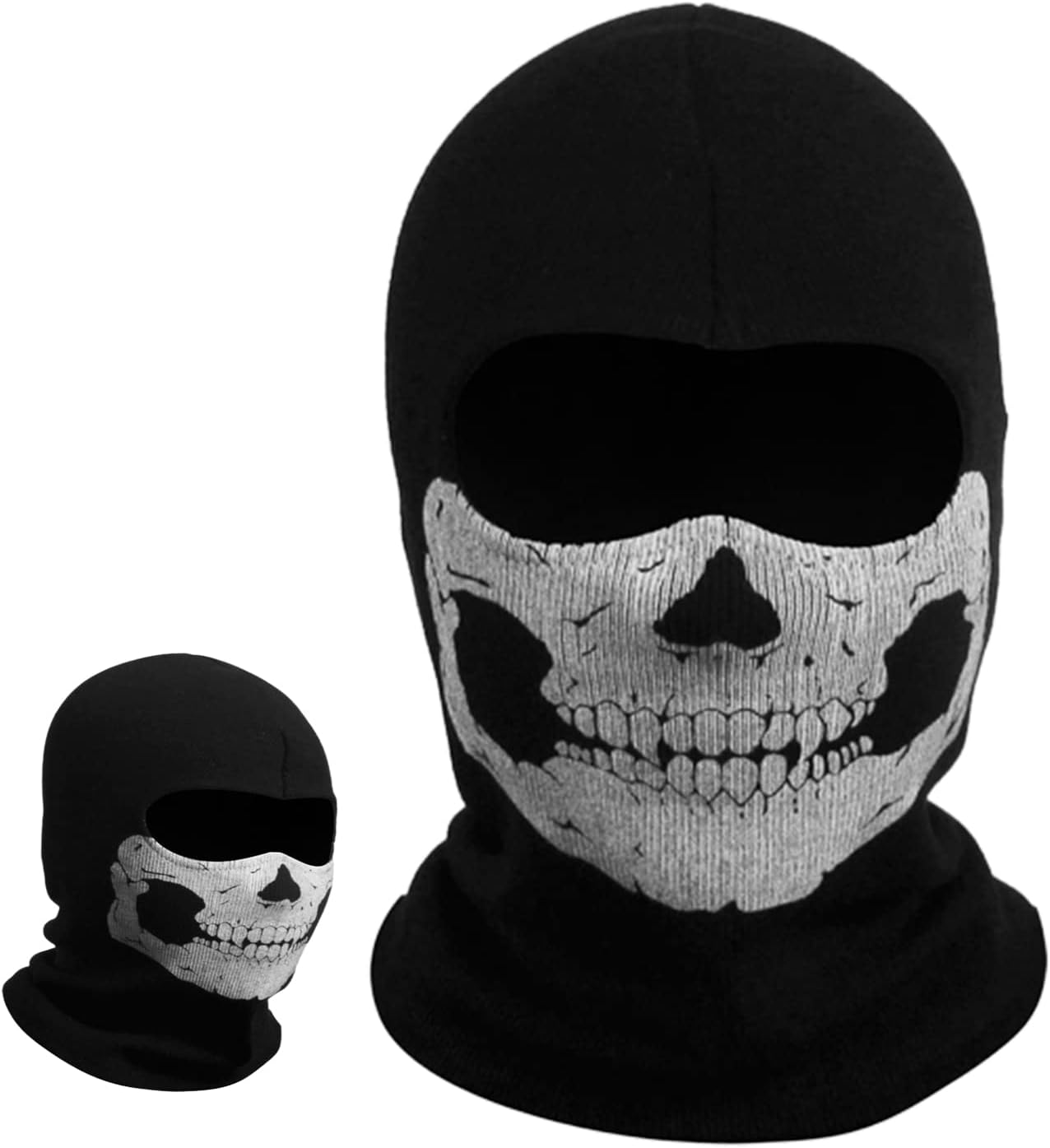 AYNKH Skull Balaclava Ghost Mask Call of Balaclava Duty Mask Black Full Face Bike Skateboard Ski Cosplay Costume One Size, Black, One Size image number 6