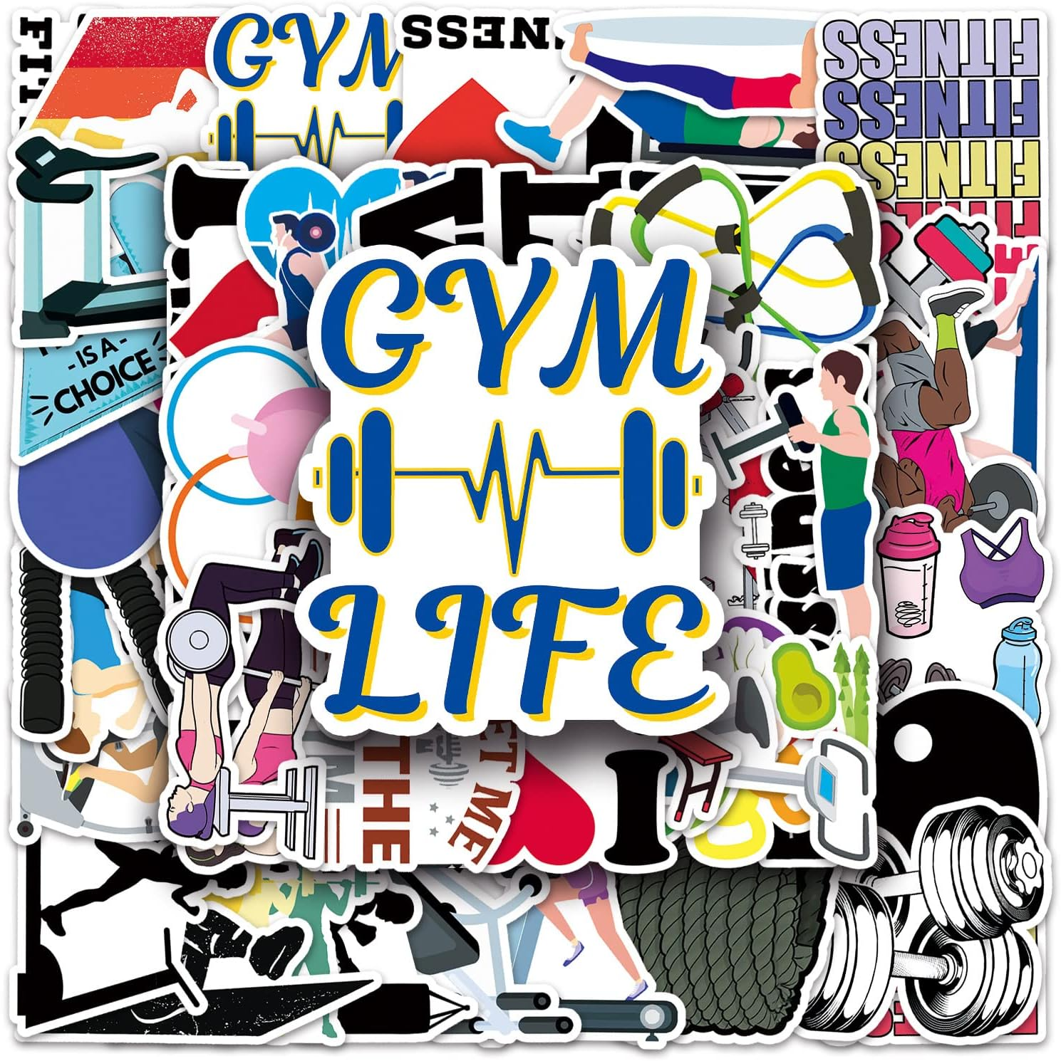 50Pcs Fitness Stickers Trendy Waterproof Gym Stickers for Laptop Guitar Skateboard Water Bottle Luggage Notebook Phone Bicycle Car Computer,Vinyl Inspirational Sports Decals for Teens Adults - Cute Hedgehog image number 4