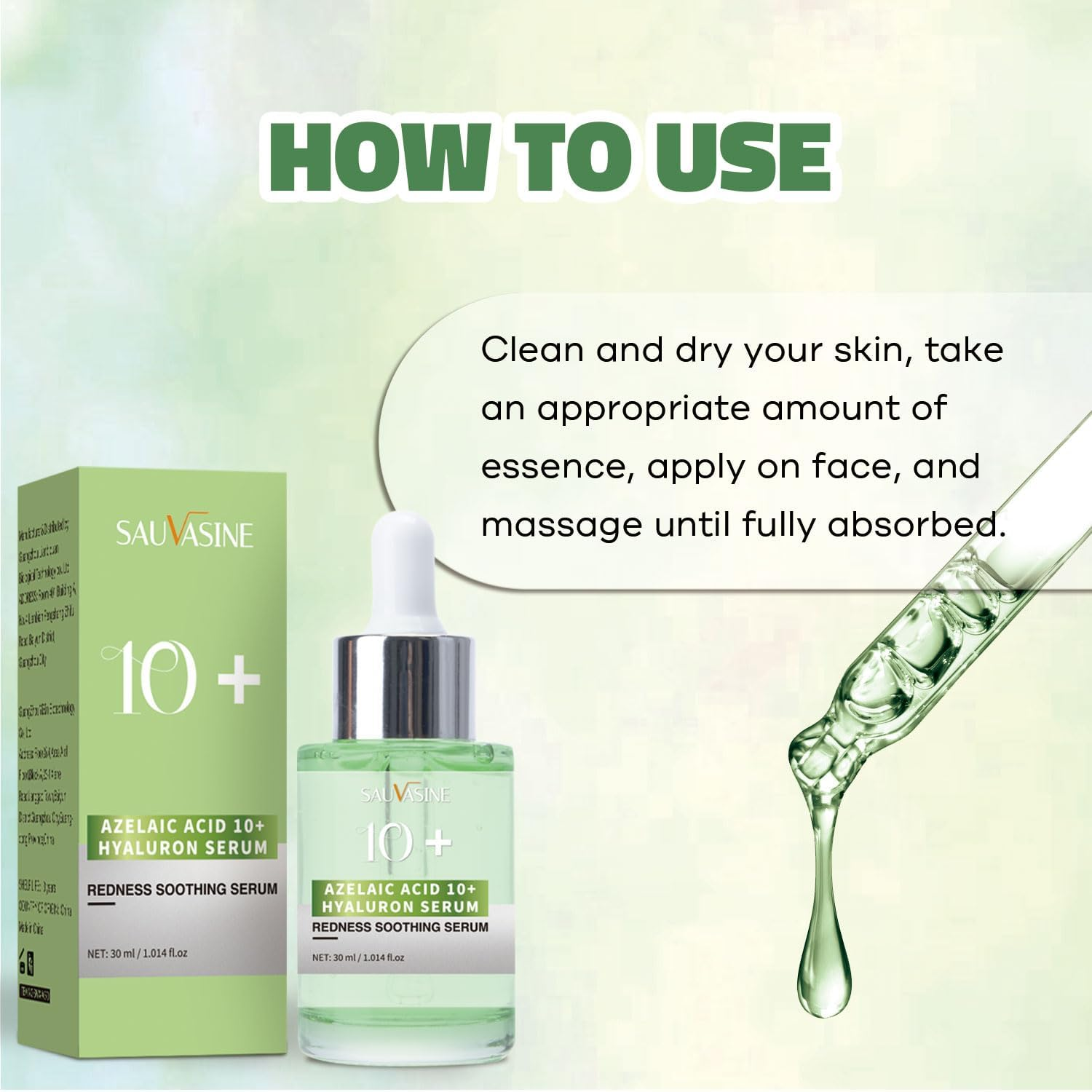 10% Azelaic Acid + Hyaluronic Acid Calming Serum - a Gentle Facial Serum for Sensitive Skin, Formulated with Hyaluronic Acid to Help Soothe Skin, Vegan-Friendly, 30Ml【Not Aunaxxx Brand】
