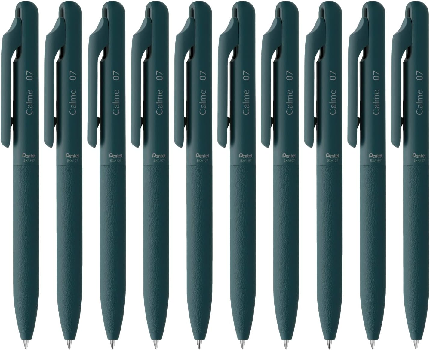Pentel Calme Retractable Ballpoint Pen 0.7Mm Medium Nib Beige Barrel Black Ink, Box of 10 Pens (BXA107H-A)