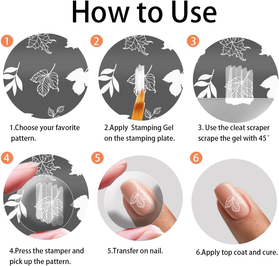 PH Pandahall 3Pcs Flower Leaves Nail Stamp Plates, Butterfly Nail Stamper Plant Nail Art Stencils Print Nail Stencils Stainless Steel Nail Picture Plate for Overlay Use, Nail Art Design image number 2