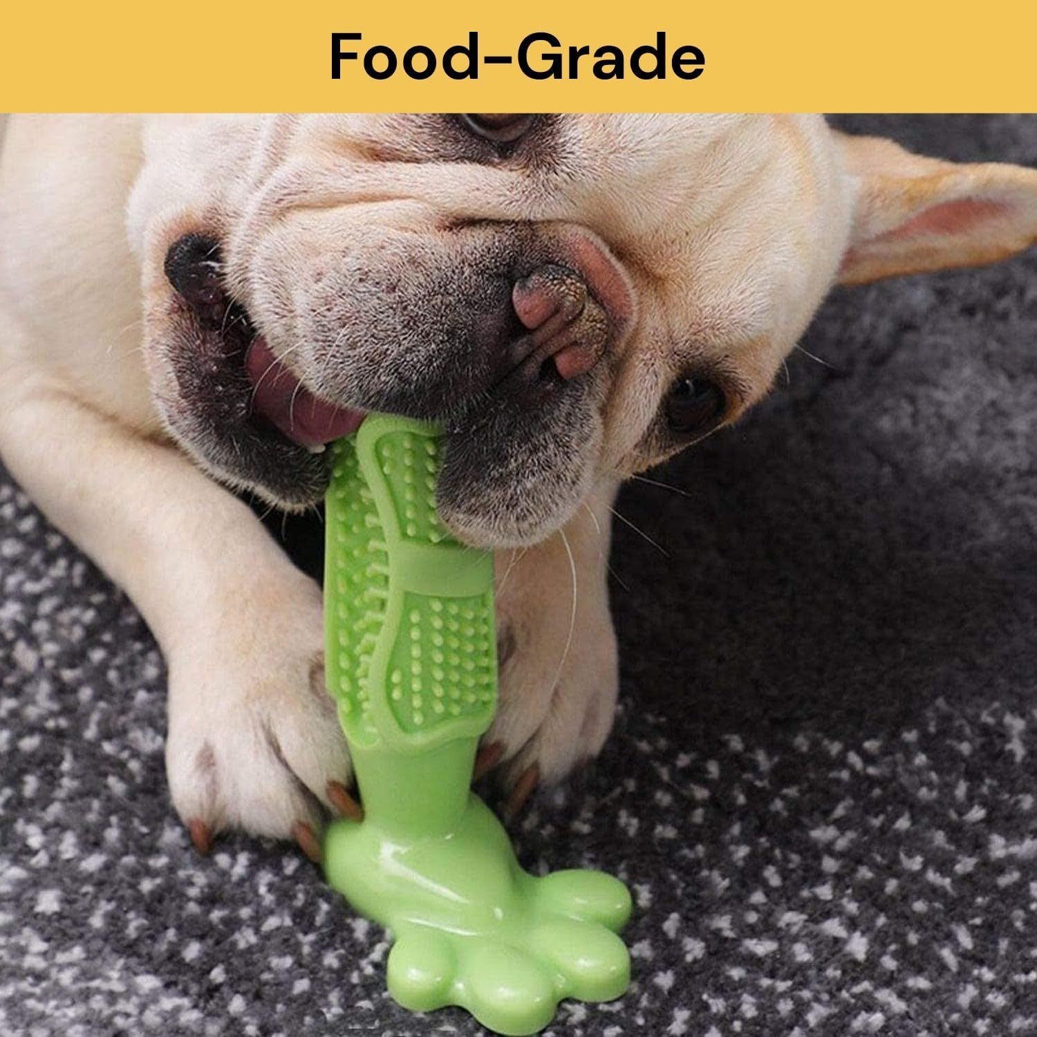 Ezonedeal Dog Toothbrush Dog Chew Toy Puppy Dental Care Massager Small Medium Doggy Teeth Cleaner Tooth Brushing Stick Natural Rubber Bite Resistant (Green) - Blue image number 3