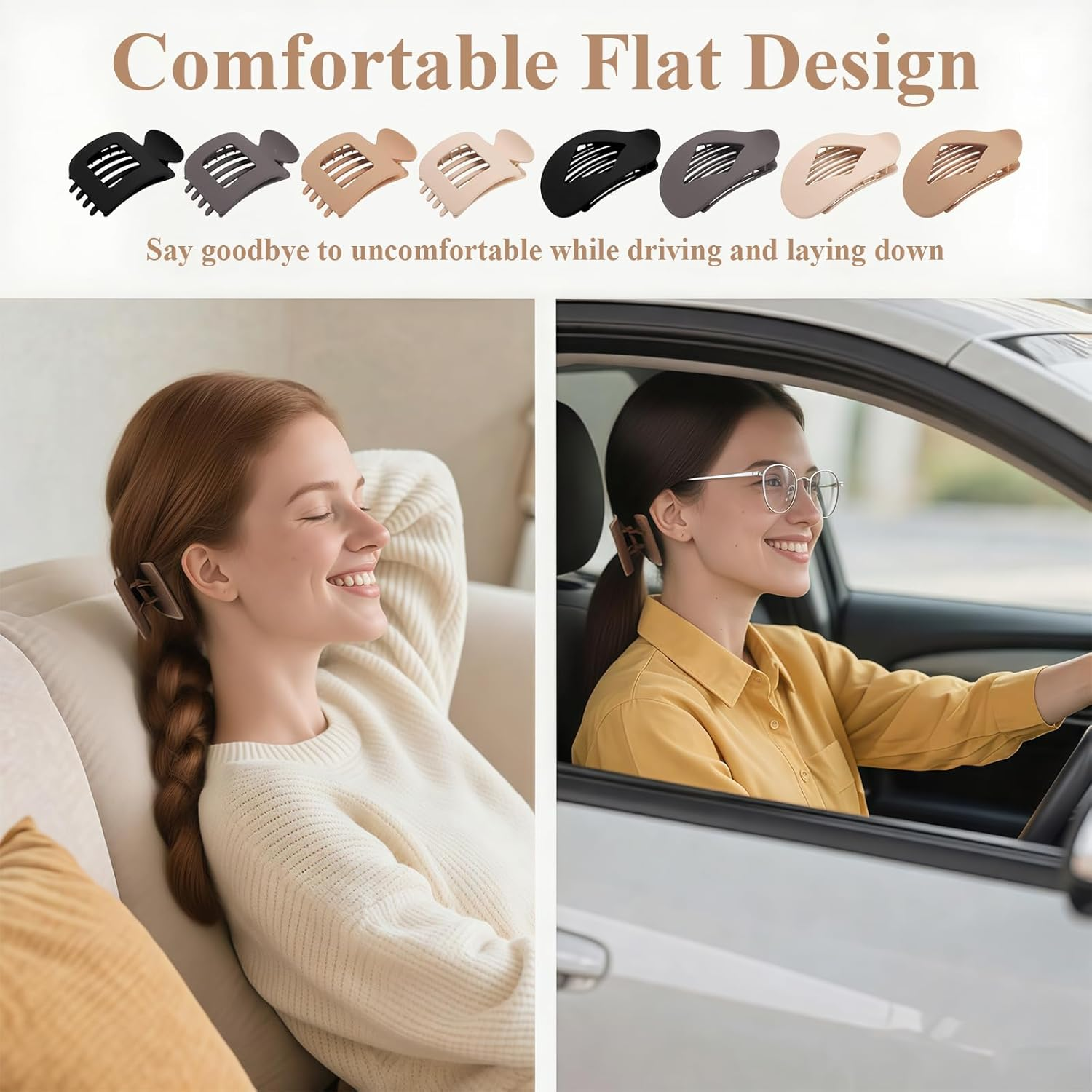 Evadollina Hair Clips Ladies, 8 Pieces Hair Clip, Duckbill Hair Clips Ladies, Duckbill Hair Clip, Hair Clips, Flat Hair Clip, Christmas Gifts (2 Designs) image number 1