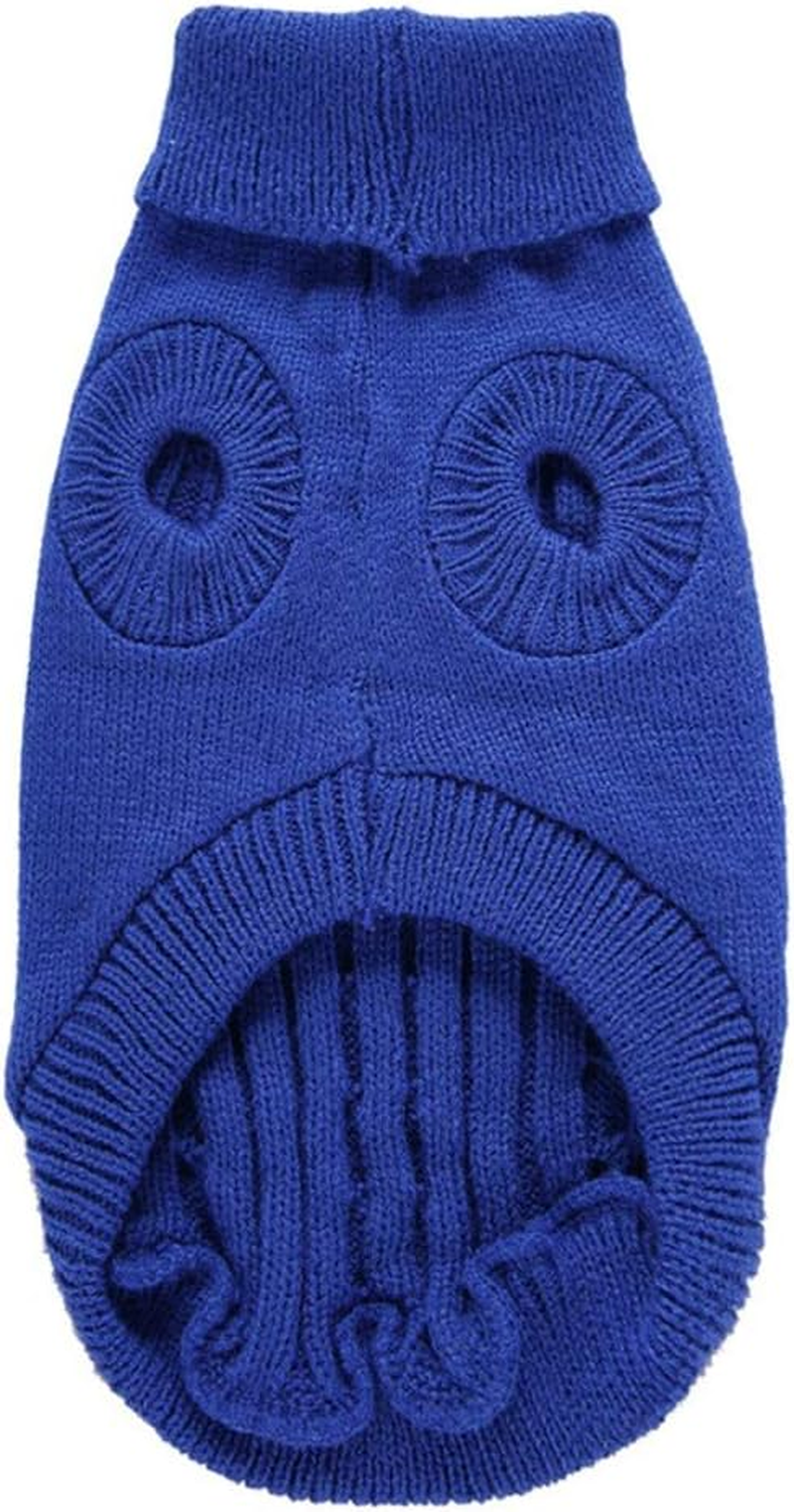 Small Dog Sweater, Warm Pet Sweater, Cute Knitted Classic Dog Sweaters for Small Dogs Girls Boys, Cat Sweater Dog Clothes Coat for Small Dog Puppy Cat (3XL, Dark Blue) image number 6