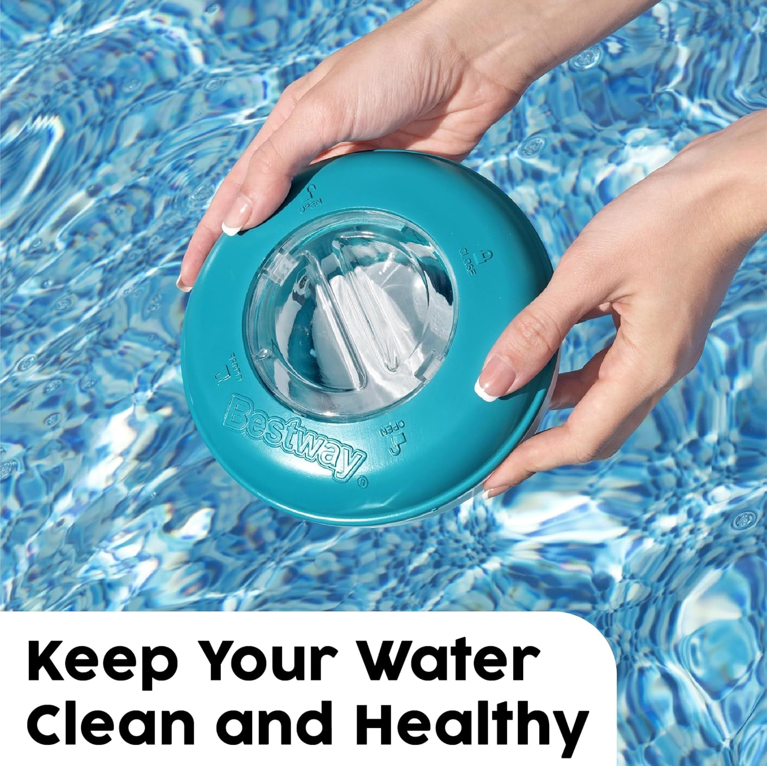 Bestway | Floating Pool Chemical Dispenser, Chlorine Tablet Dispenser for Swimming Pool, Teal image number 5