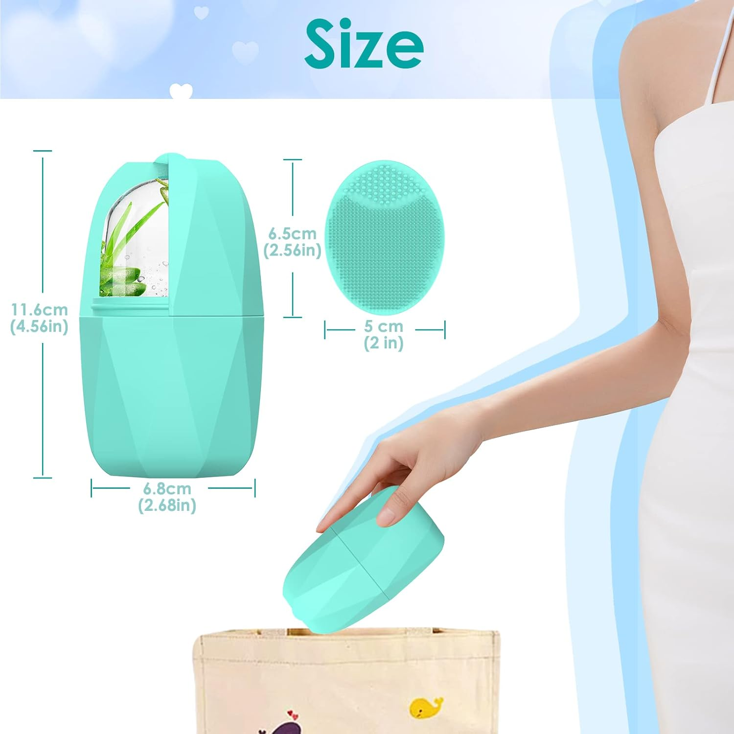 Simpeak 2Pcs Ice Roller for Face Eyes Neck, Reusable Silicone Ice Roller for Face & Eye Puffiness, Ice Face Roller Skin Care image number 2