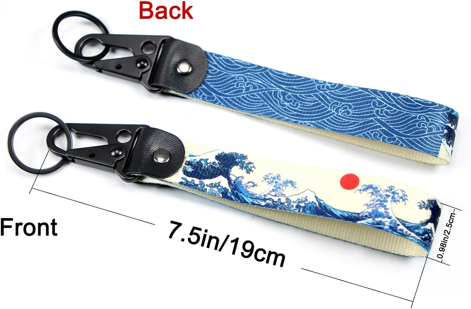 Dsycar JDM Keychain, Car Motorcycle Key Chains Jet Key Tag for JDM Cars, Bikes, Scooter, ATV, UTV [Wave] image number 3