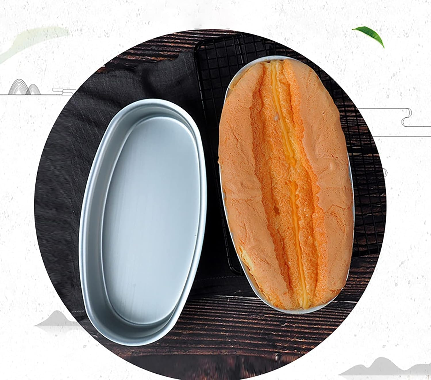 RROAD 2 Packs Oval Cheesecake Pan, 8 Inch Non-Stick Cake Pan Aluminum Cake Mold Bread Loaf Pan Mold Meatloaf Breads Mold for Oven Baking,Mold for Oven, Pot Baking in Home, Kitchen & Bakery image number 6