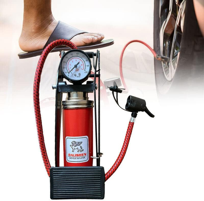 AIMALL High Pressure Foot Pump Portable Floor Bike Pump Inflator, 100 PSI Air Pump for Motorcycles, Bicycles, Cars, Sports Balls, and Other Inflatables image number 1