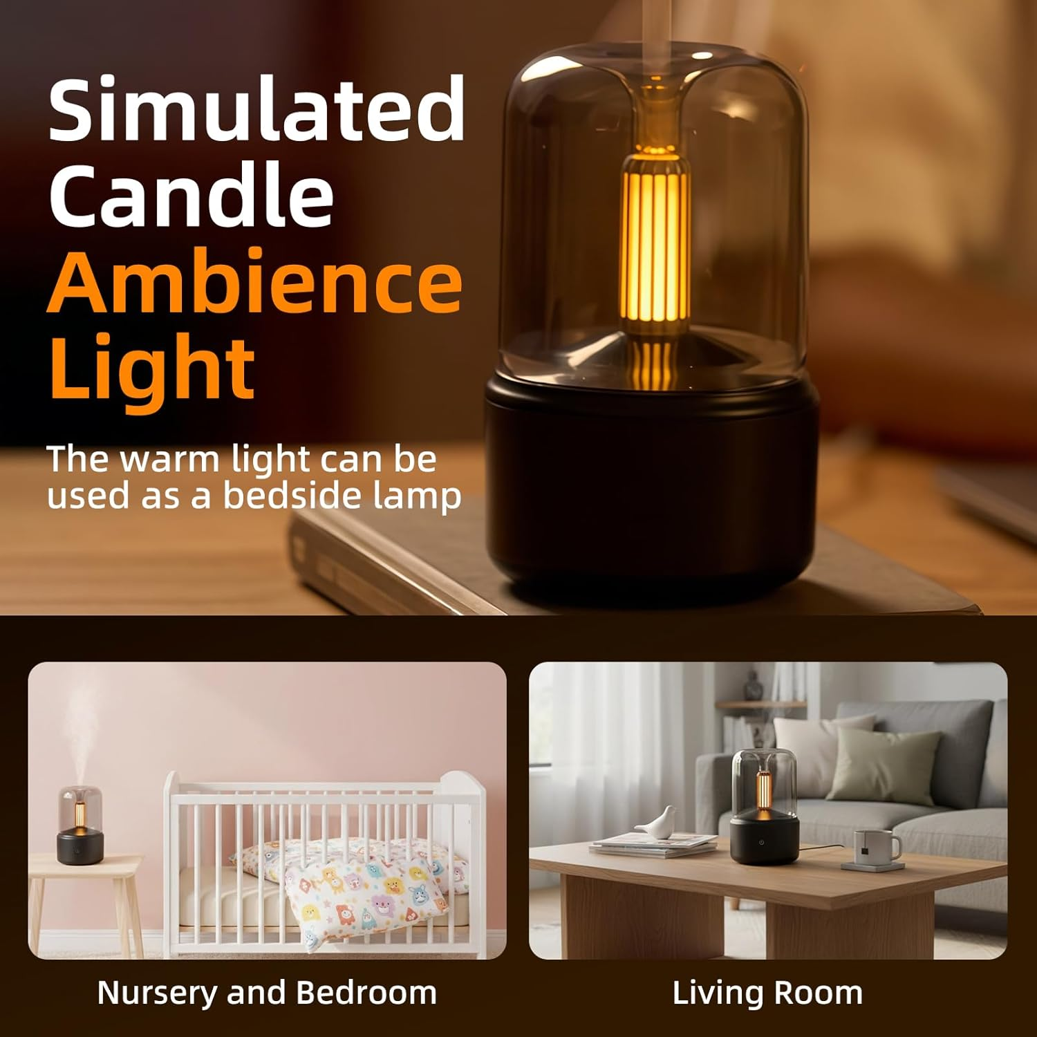 Essential Oil Diffuser with LED Night Light and Auto Shut-Off, Ultrasonic Cool Mist Humidifier, Ultra-Fine Atomisation, Air Humidifier for Bedroom, Plants, Living Room image number 3