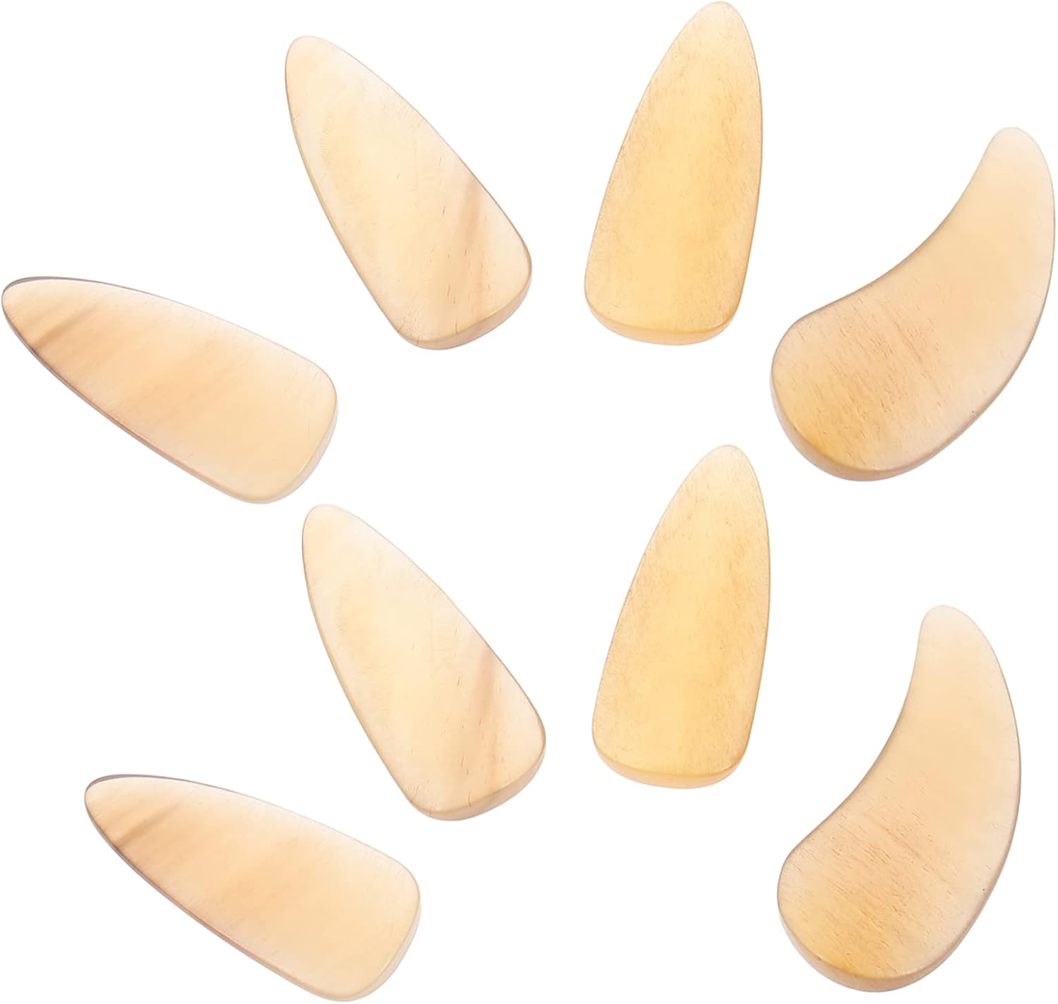 Minkissy Professional Guzheng Nails Large Size 8 Pcs Set Guzheng Supplies Ergonomic Curve Design Smooth Round