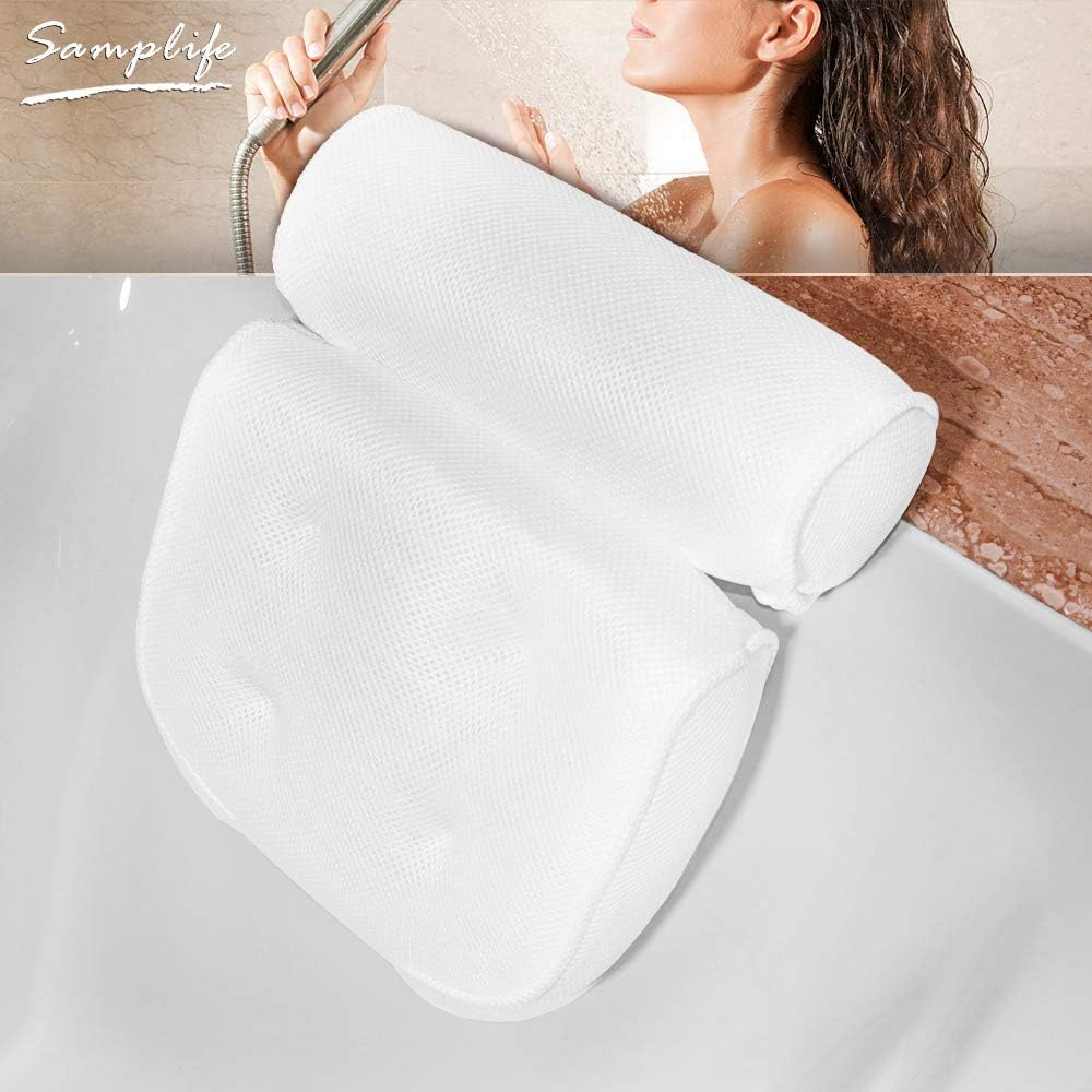 Spa Bath Pillow-Luxury Bathtub Cushion Head,Neck,And Shoulder Support with Six Non-Slip Strong Suction Cups image number 2