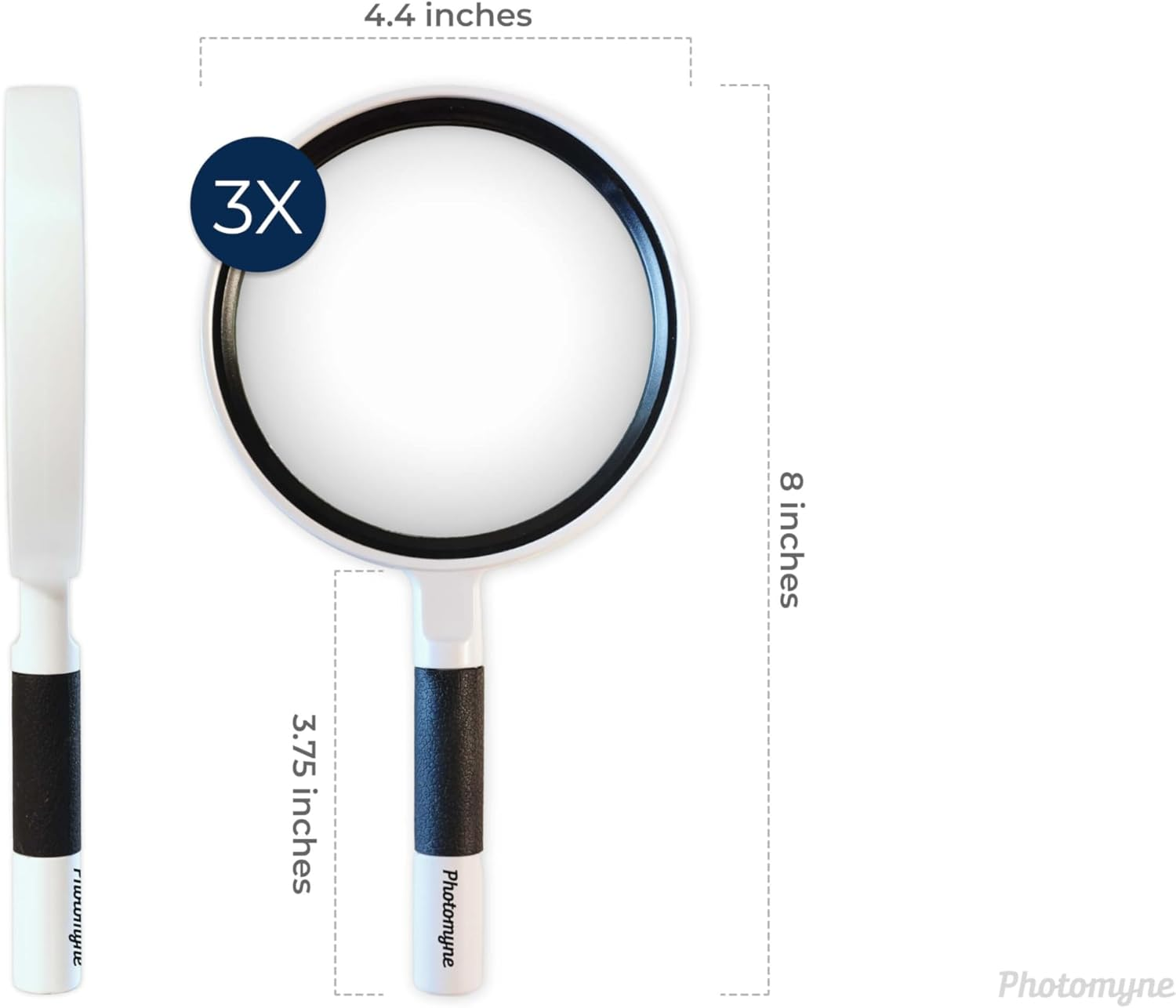 Photomyne Magnifying Glass, 3X Magnification, Perfect for Seeing Small Objects, Photos, Reading, Shatterproof Design, Crystal Clear Acrylic Glass, Portable, Comfort Grip Handle, Kids and Adults image number 5