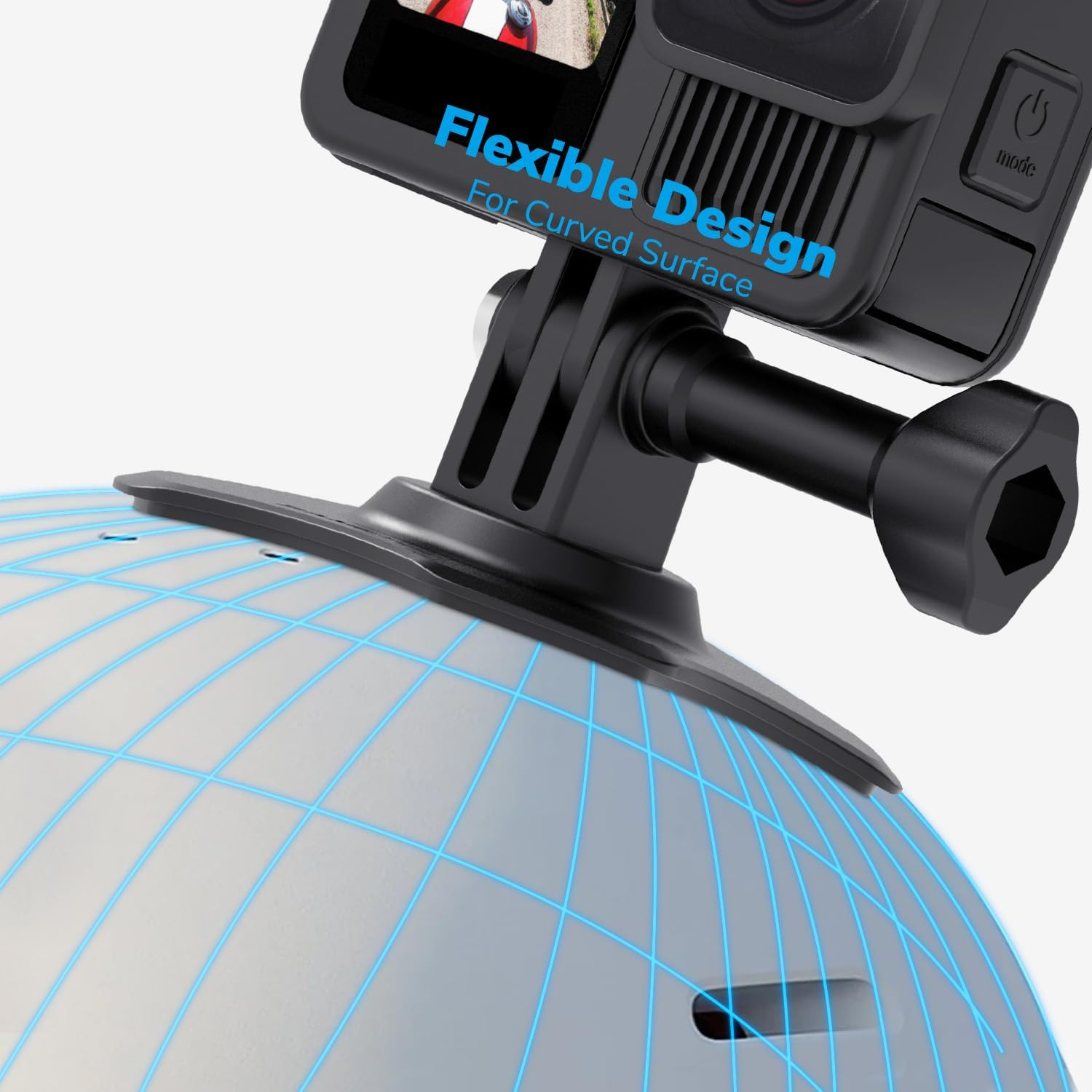 Sametop Flexible Adhesive Mount 3M Sticky Helmet Attachment Compatible with Gopro Hero 13 12 11 10 Max 9 8 7 6 Session Insta360 X5 X4 X3 X2 ONE DJI Osmo AKASO Action Cameras (2 Packs)