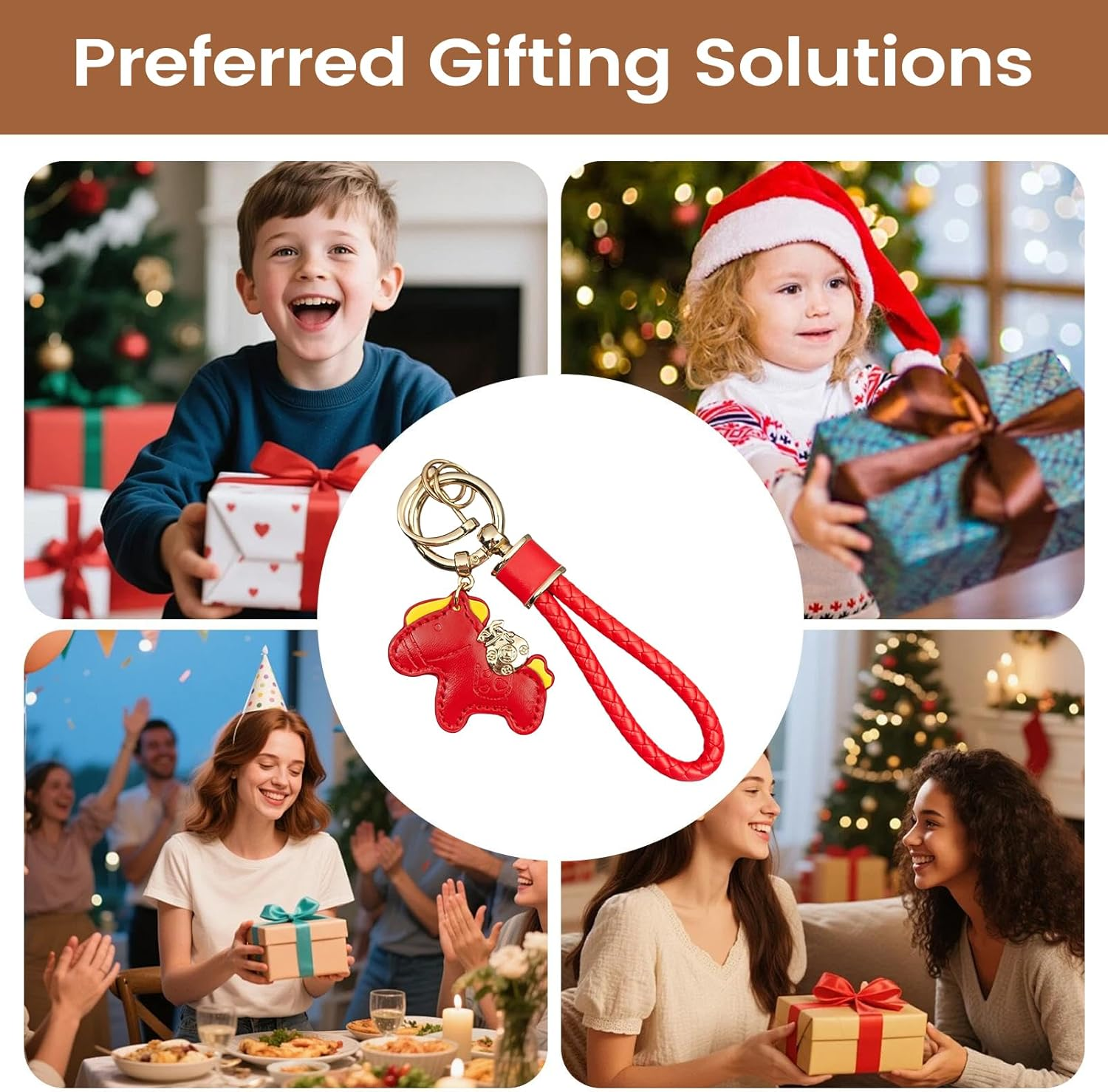 Horse Keychain &ndash; Leather Cycle Pendant, 2026 Horse Charm with Sturdy Strap Loop, Premium Leather Accessory, Lucky Gift Design, for Backpacks Wallets Suitcases Kids Teens Adults Travelers image number 2