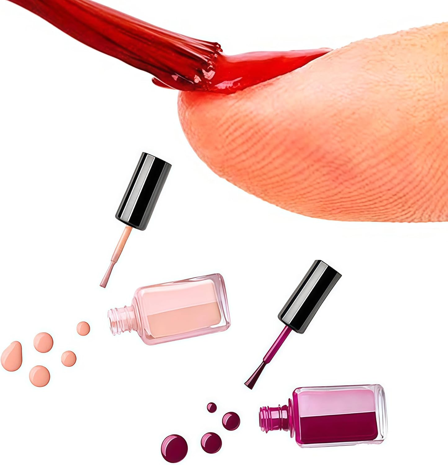 10PCS 15ML/0.5OZ Empty round Clear Nail Polish Glass Bottles with Brush Black Cap Small Nail Vials Travel Trial Packing Container Liquid Blush Storage Holder Dispenser for Nail Art image number 2